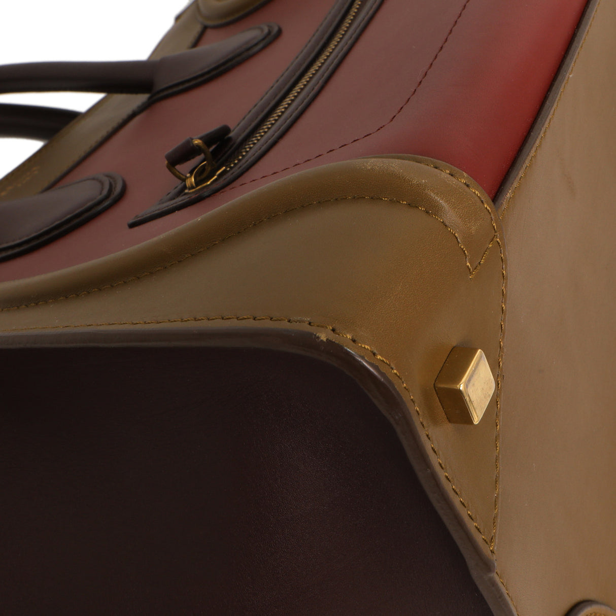 Celine Tricolor Smooth Calfskin Mini Luggage Tote Handbags Celine