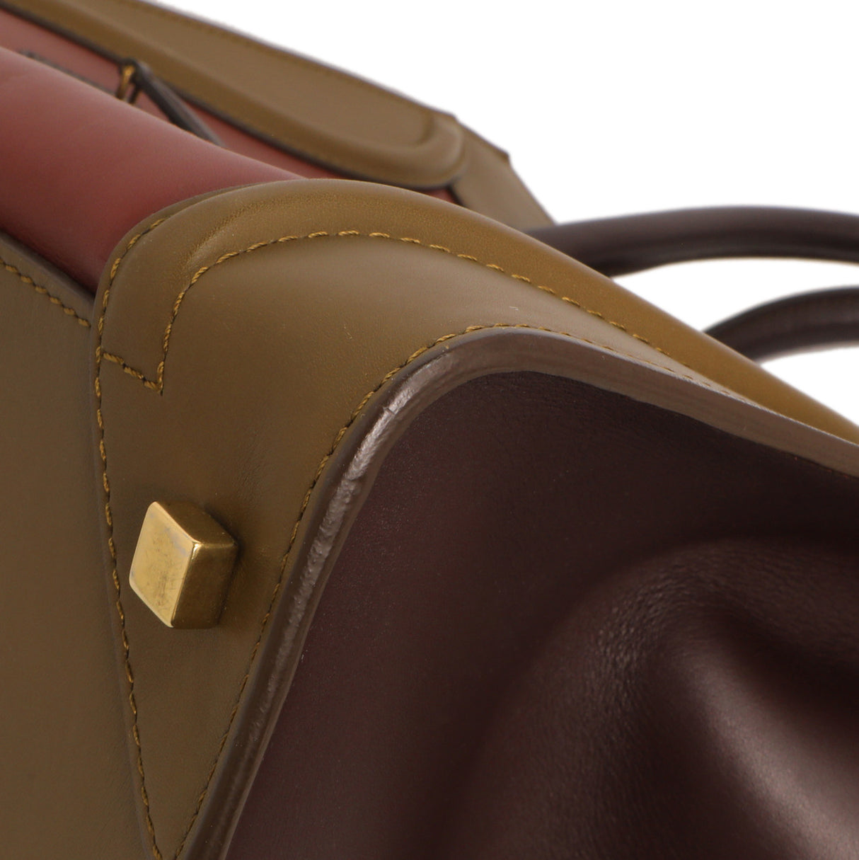 Celine Tricolor Smooth Calfskin Mini Luggage Tote Handbags Celine