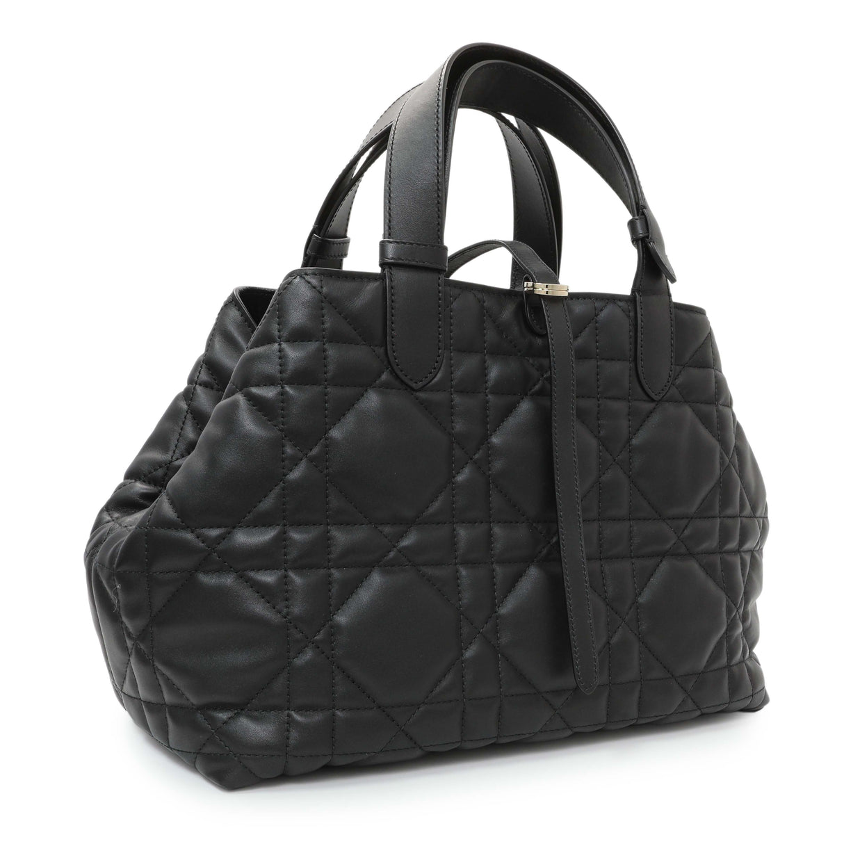 Christian Dior Black Calfskin Macrocannage Medium Toujours