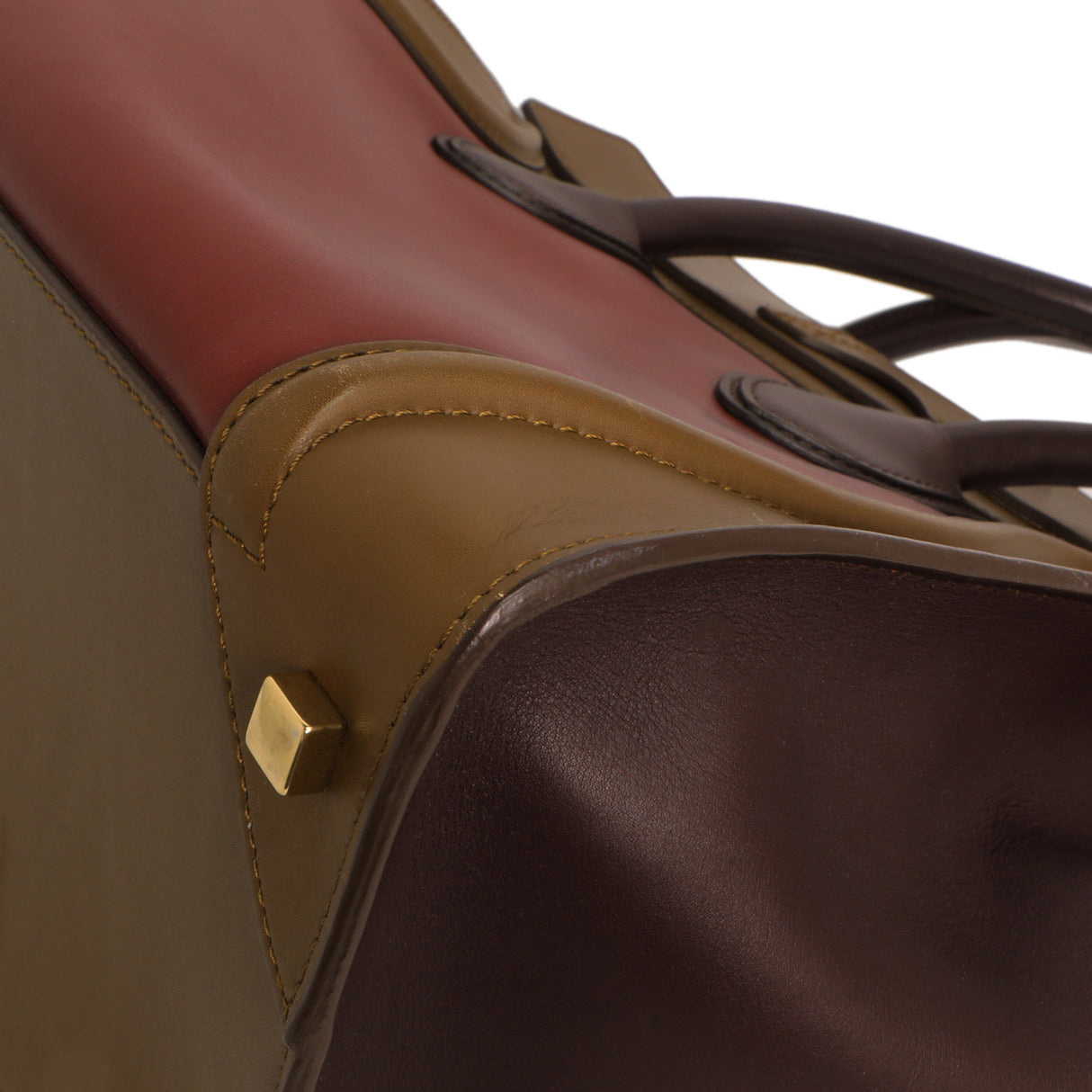 Celine Tricolor Smooth Calfskin Mini Luggage Tote Handbags Celine