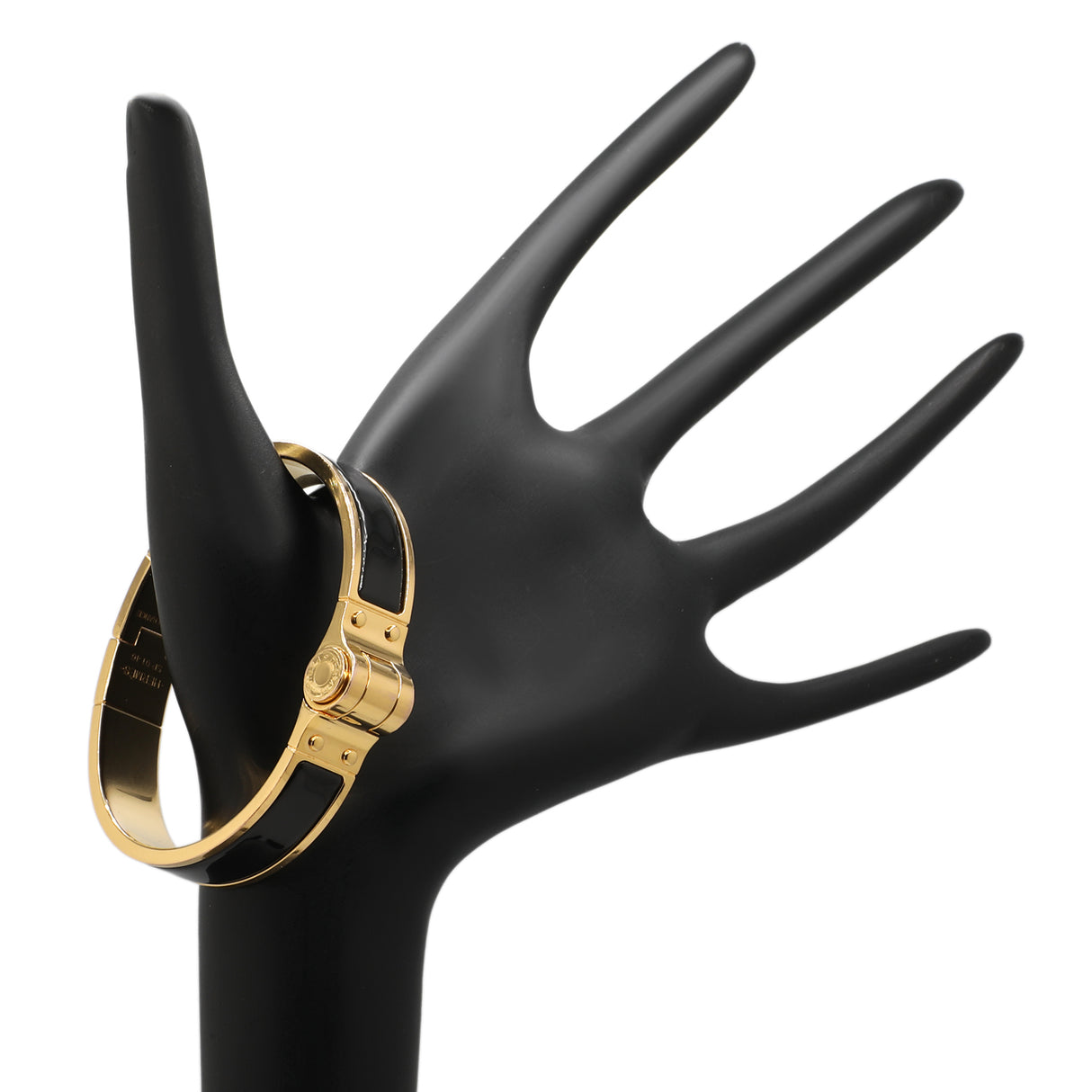 Hermes Black Enamel Charniere Uni Narrow Hinged Bracelet Designer Jewellery Hermes