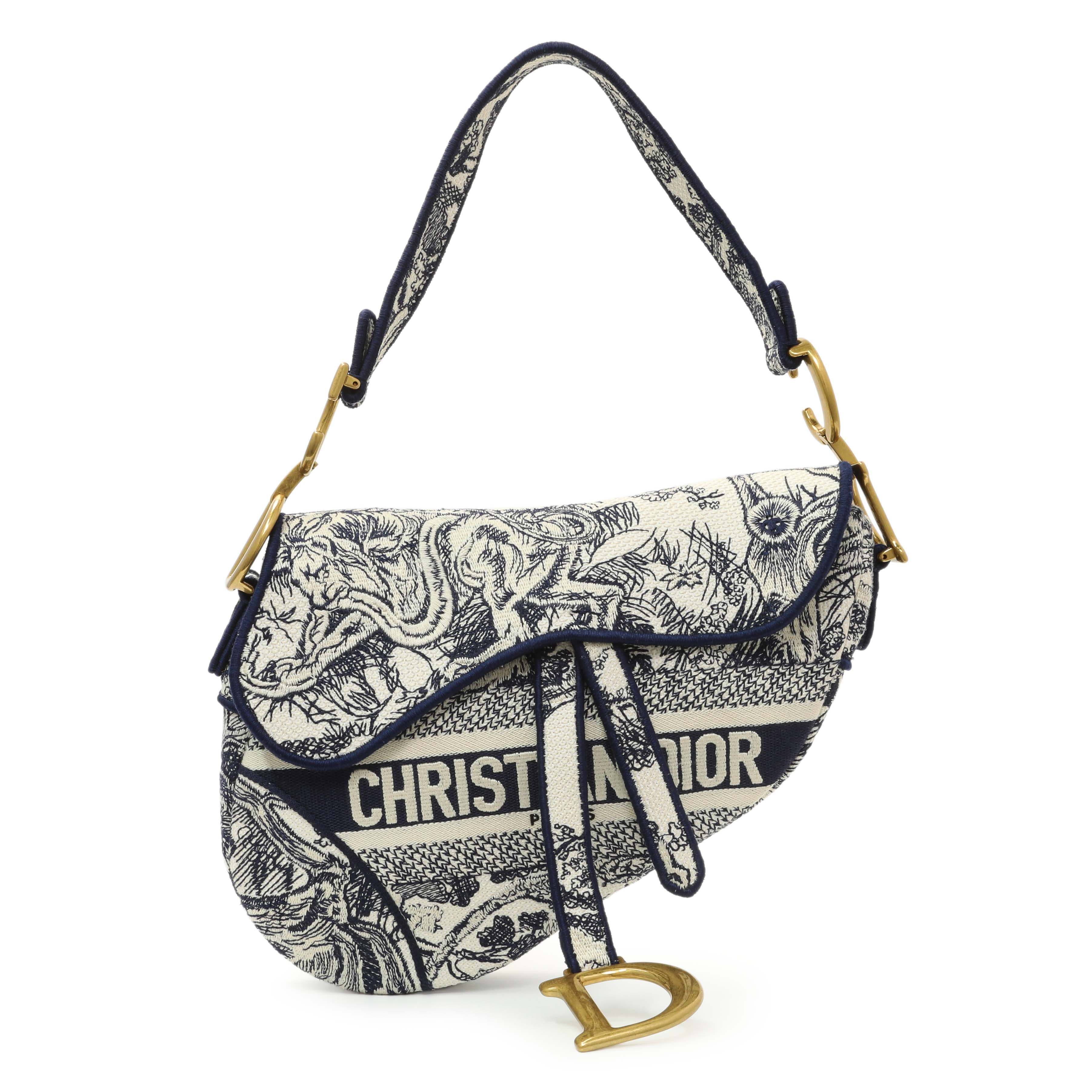 Christian Dior Canvas Embroidered Saddle Bag – Modaselle
