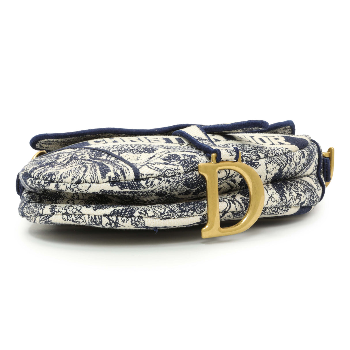 Christian Dior Canvas Embroidered Saddle Bag Handbags Christian Dior