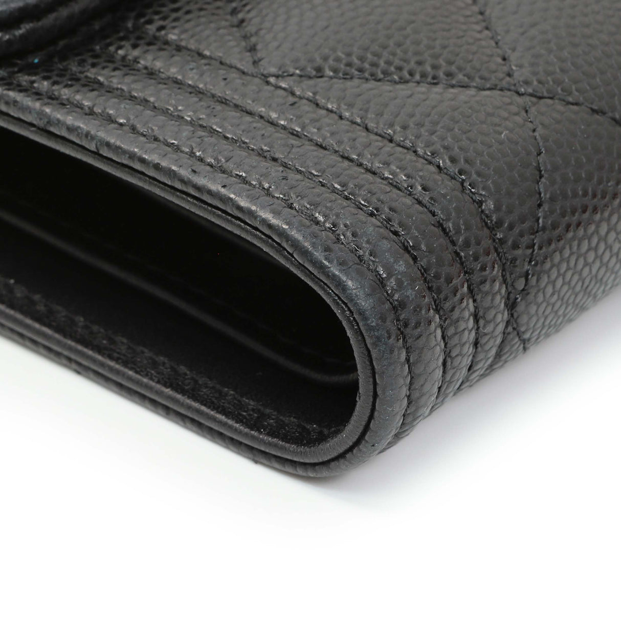 Chanel Black Caviar Quilted Compact Boy Wallet Accessories Chanel