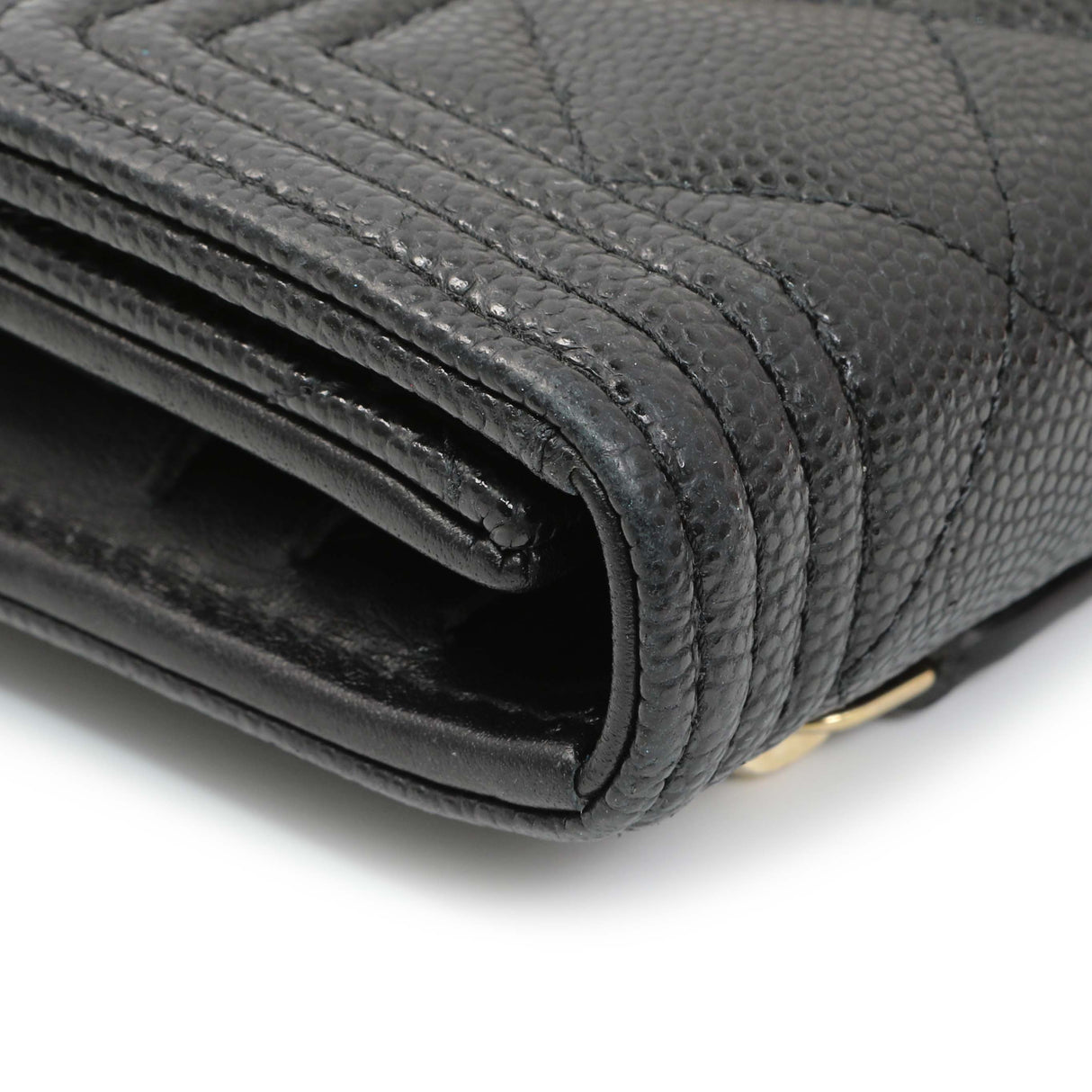 Chanel Black Caviar Quilted Compact Boy Wallet Accessories Chanel