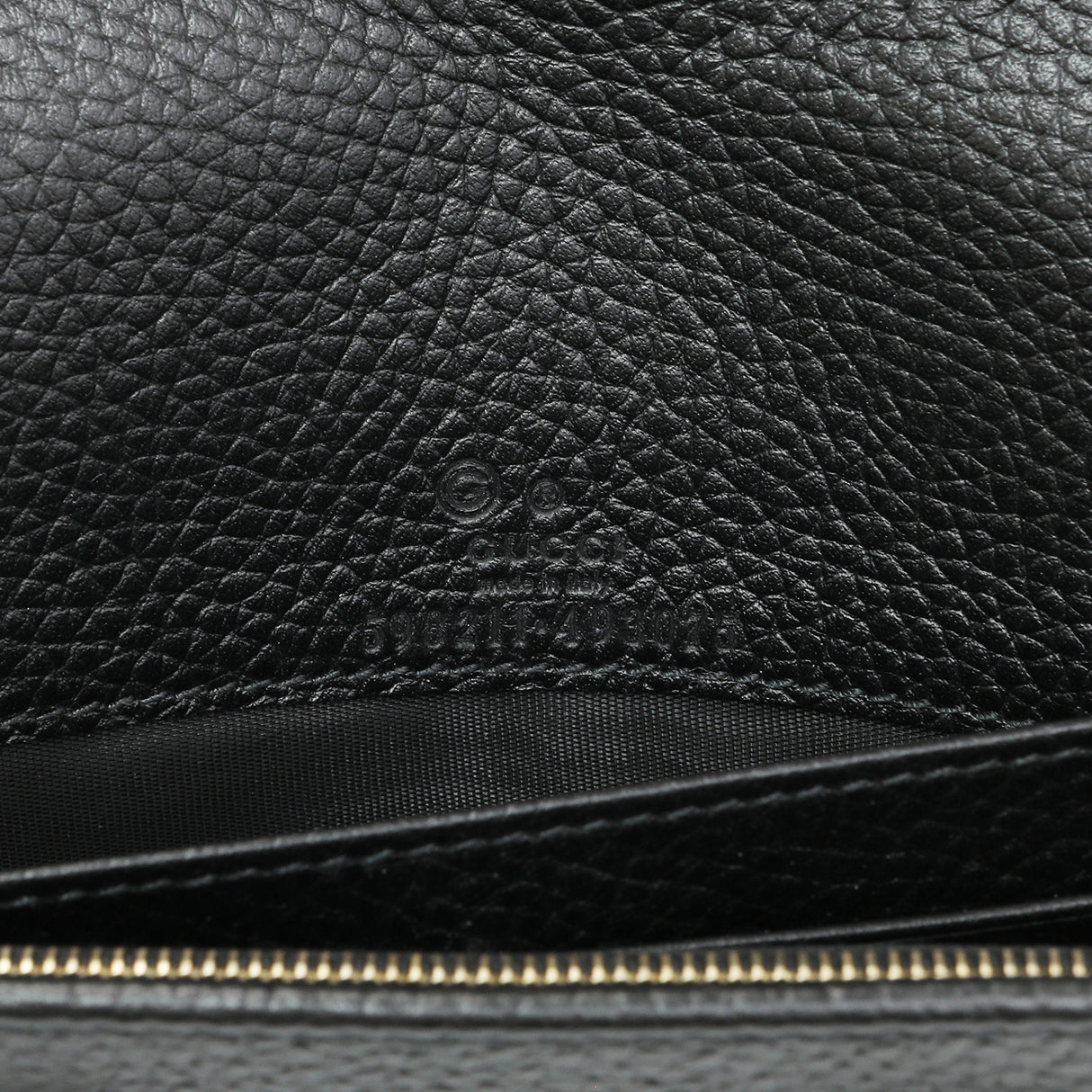 Gucci Black Pebbled Calfskin Soho Wallet on Chain Handbags Gucci