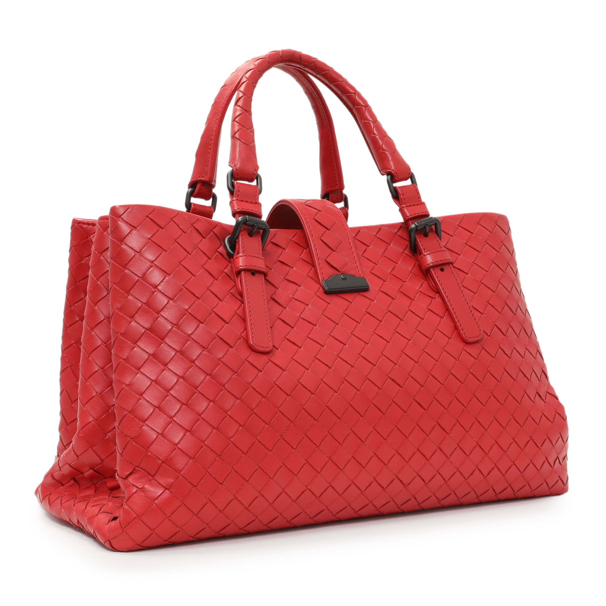 Bottega Veneta Red Intrecciato Small Roma Tote Handbags Bottega Veneta