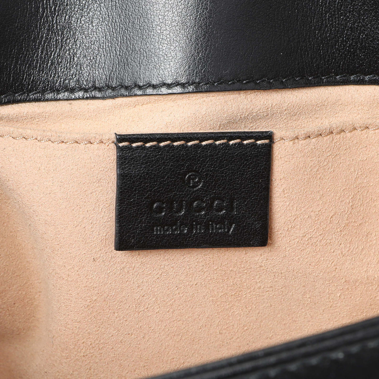 Gucci Black Calfskin Matelasse Mini GG Marmont Shoulder Bag Handbags Gucci