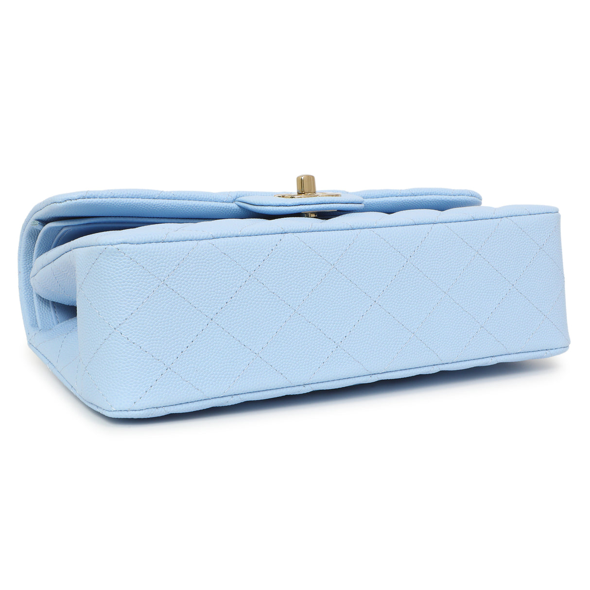 Chanel Blue Quilted Caviar Small Classic Double Flap Handbags Chanel