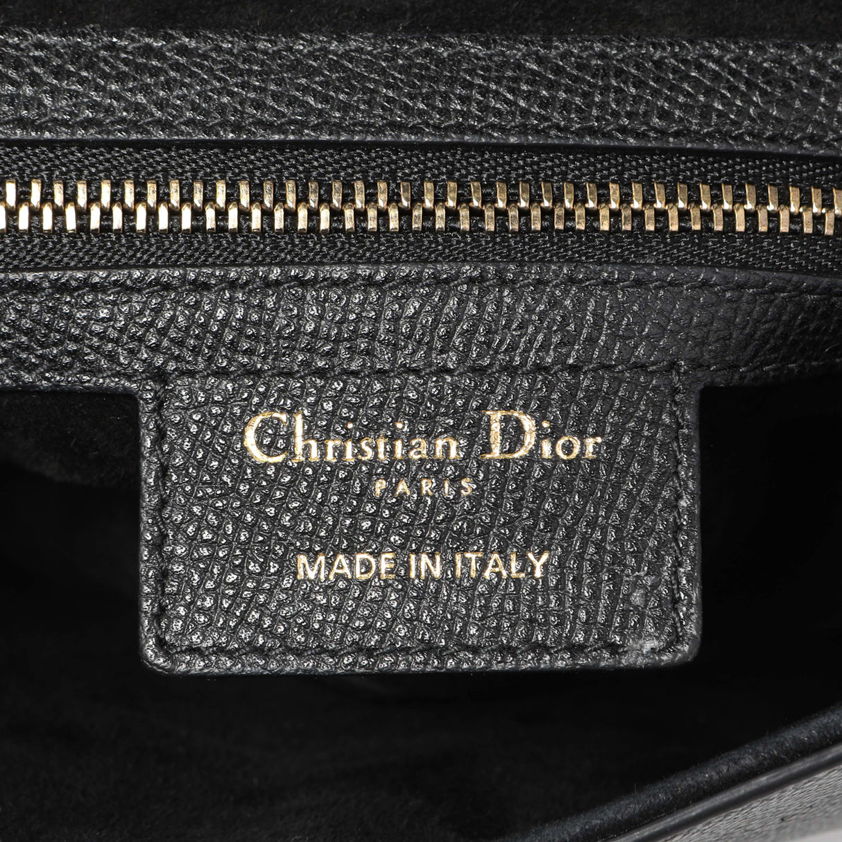 Christian Dior Black Grained Calfskin Saddle Bag Handbags Christian Dior