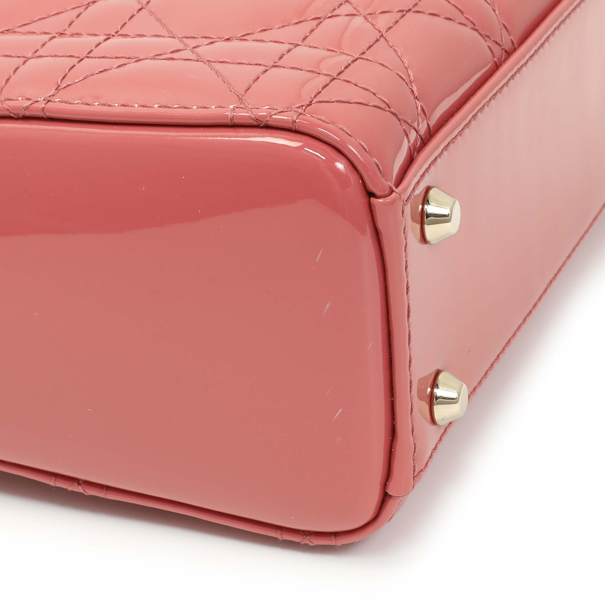 Christian Dior Pink Patent Cannage Mini Lady Dior Handbags Christian Dior