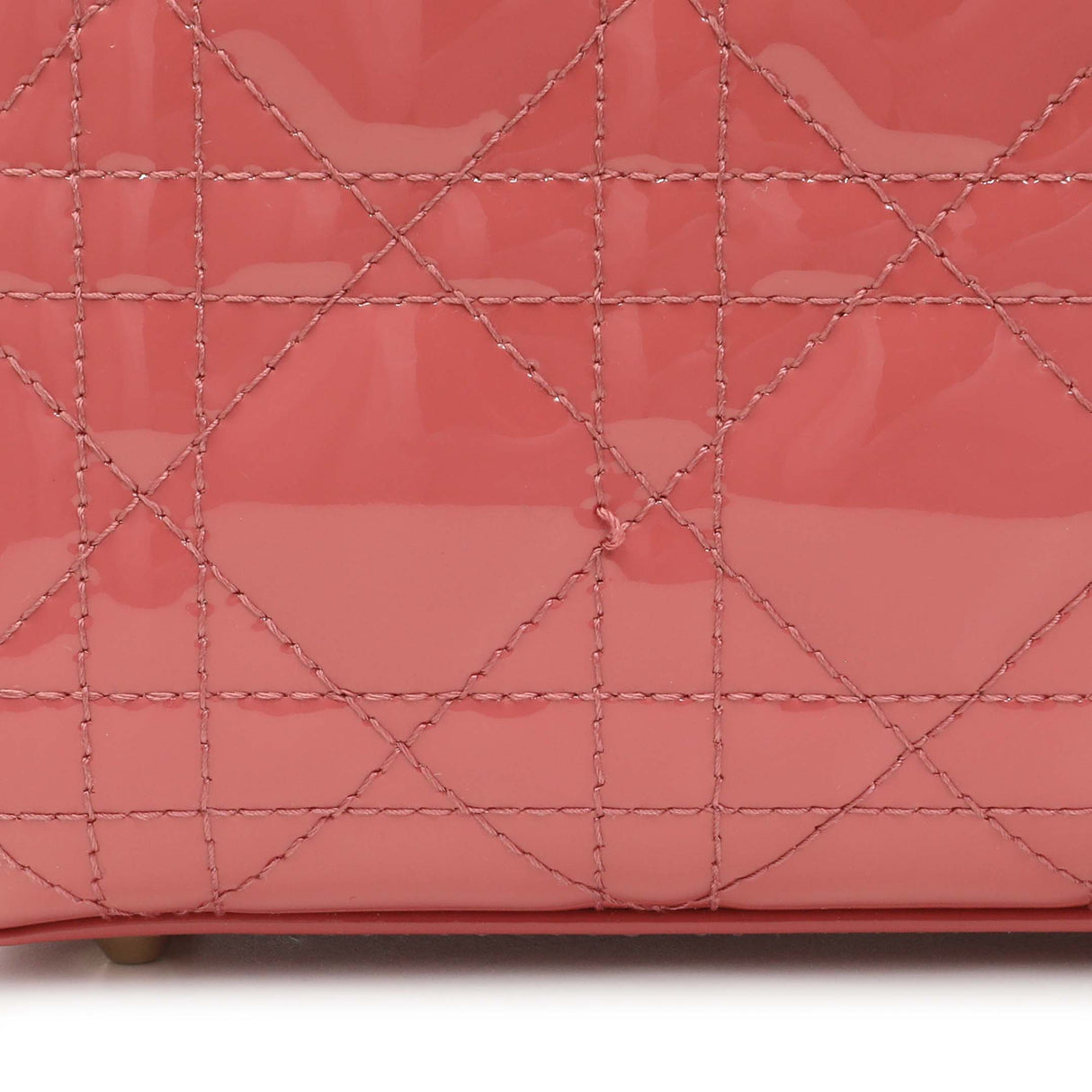 Christian Dior Pink Patent Cannage Mini Lady Dior Handbags Christian Dior