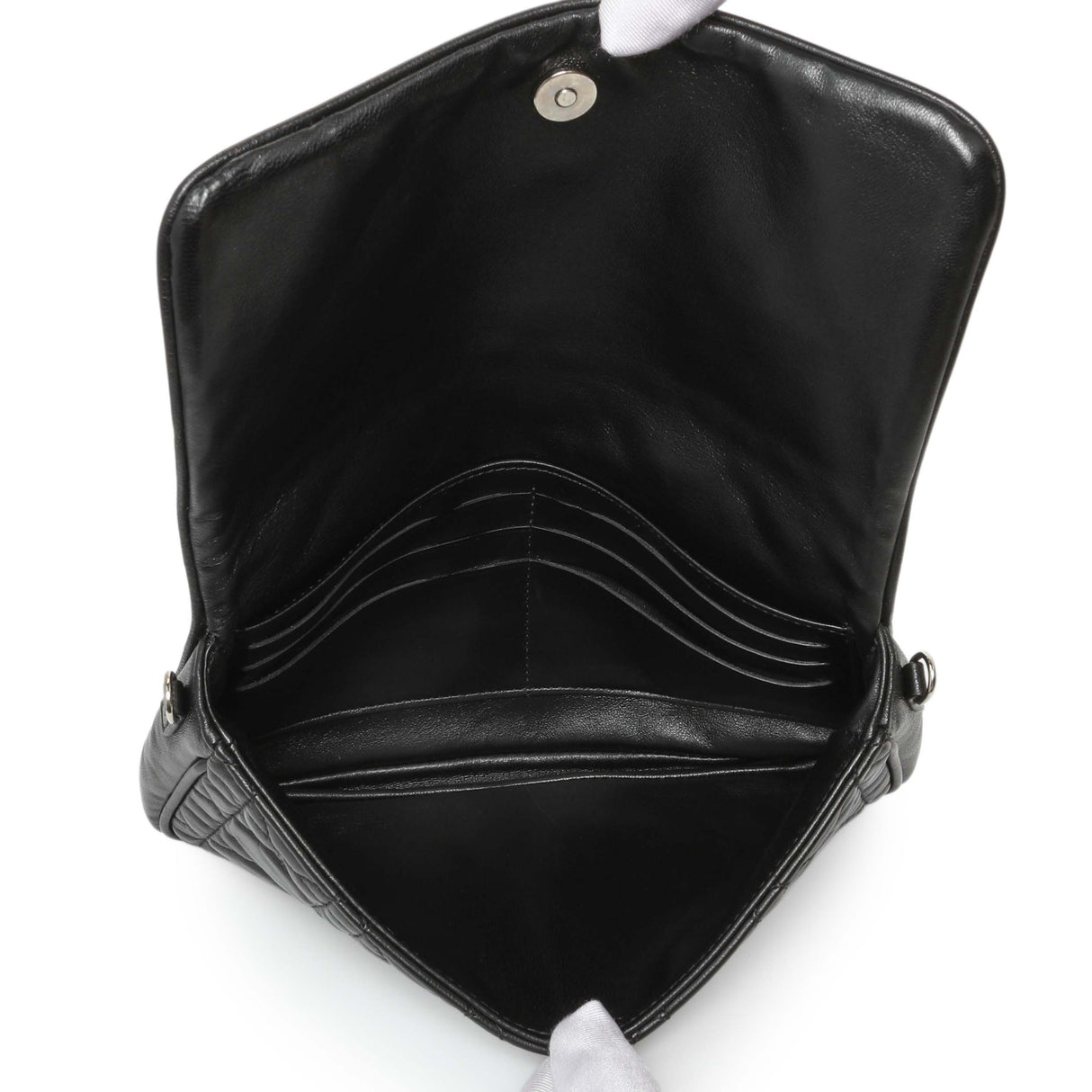 Christian Dior Black Lambskin Cannage Wallet On Chain Handbags Christian Dior