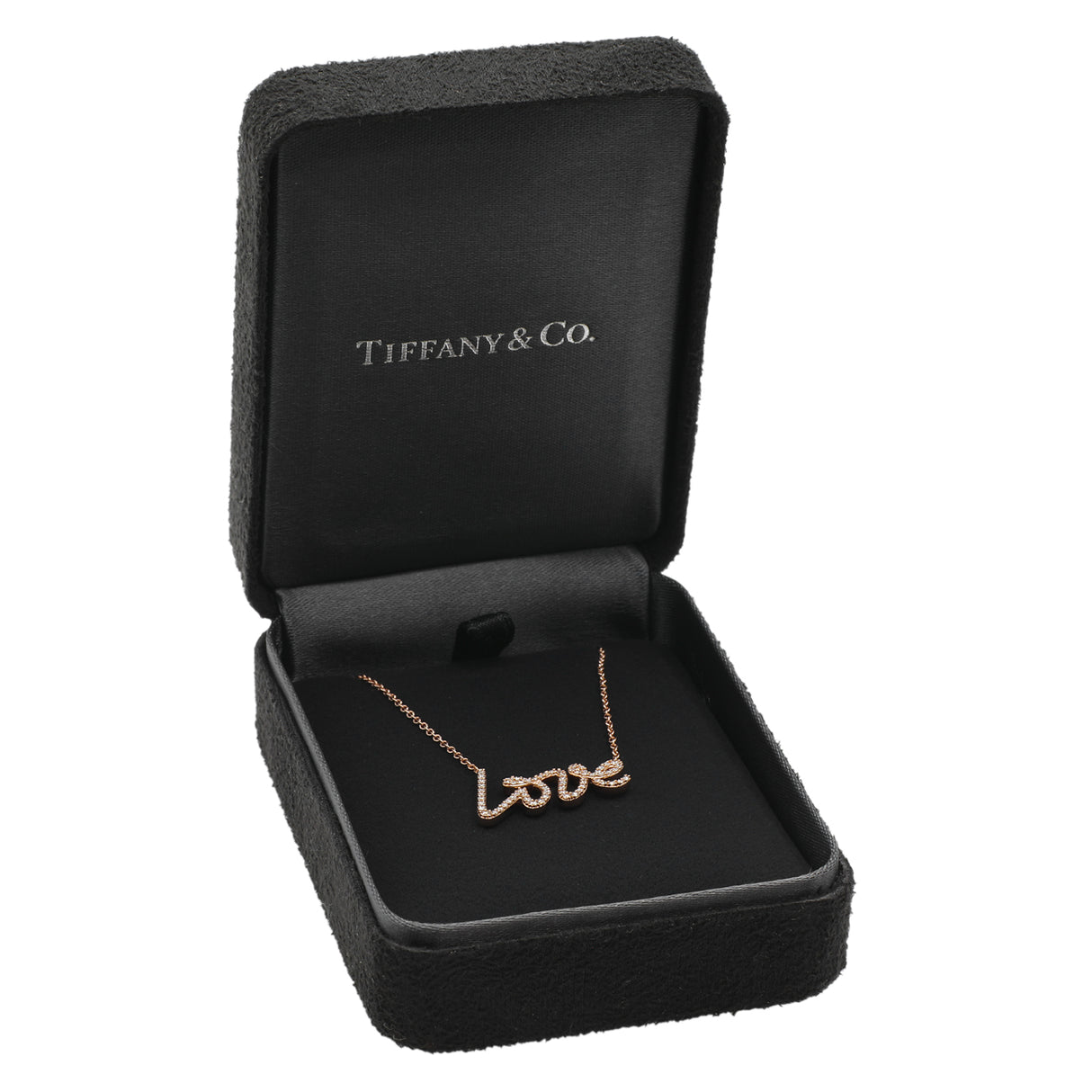 Tiffany & Co. 18K Rose Gold Diamond Paloma's Graffiti Love Pendant Designer Jewellery Tiffany and Co