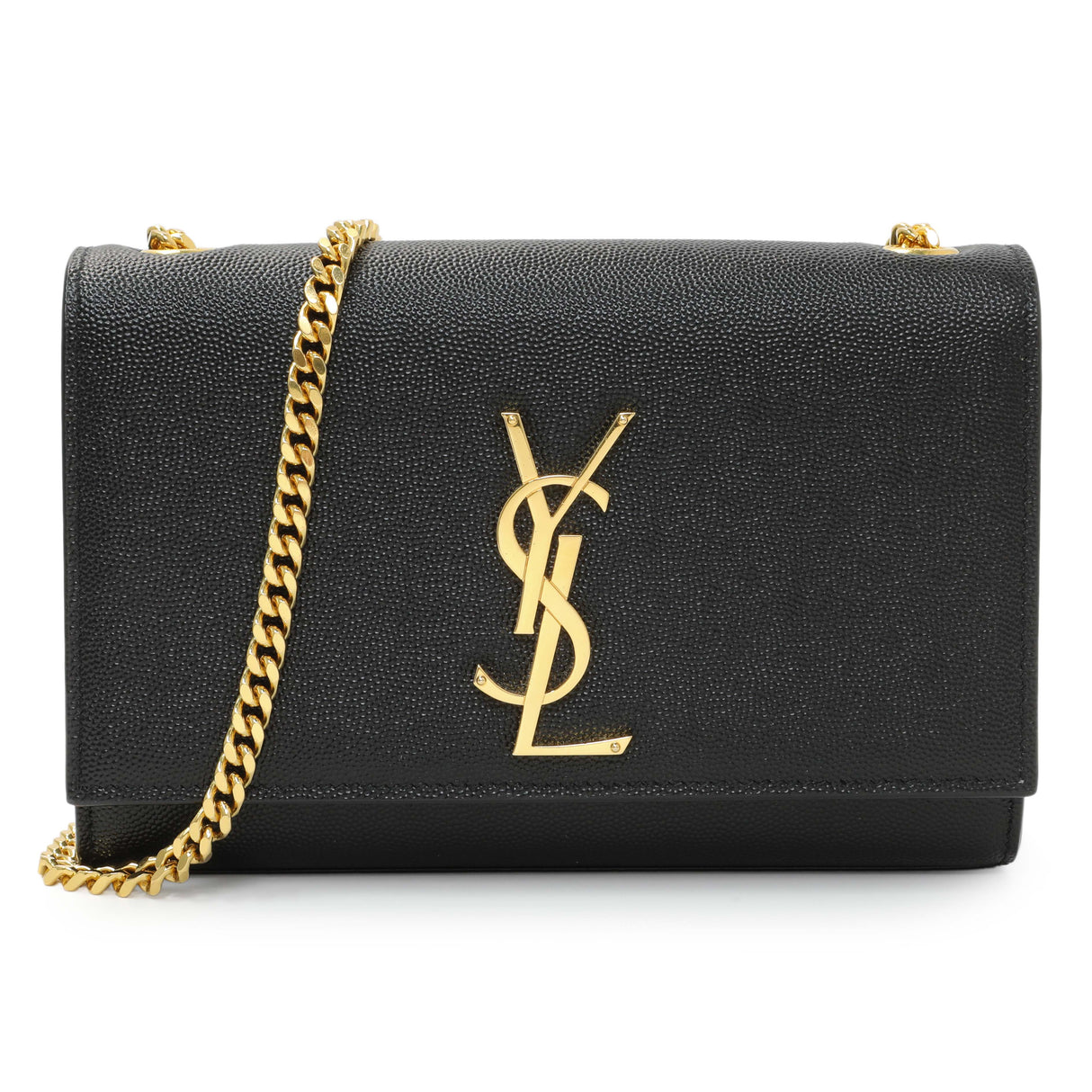 Saint Laurent Black Grain De Poudre Small Monogram Kate Satchel Handbags Saint Laurent