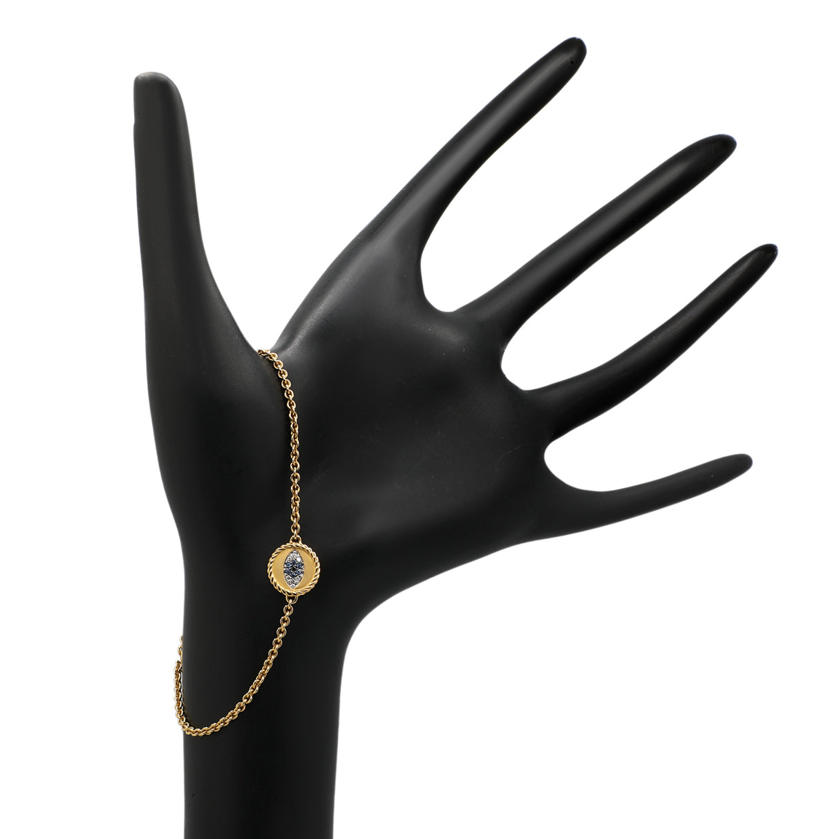 David Yurman 18K Yellow Diamond Sapphire Evil Eye Bracelet Designer Jewellery David Yurman