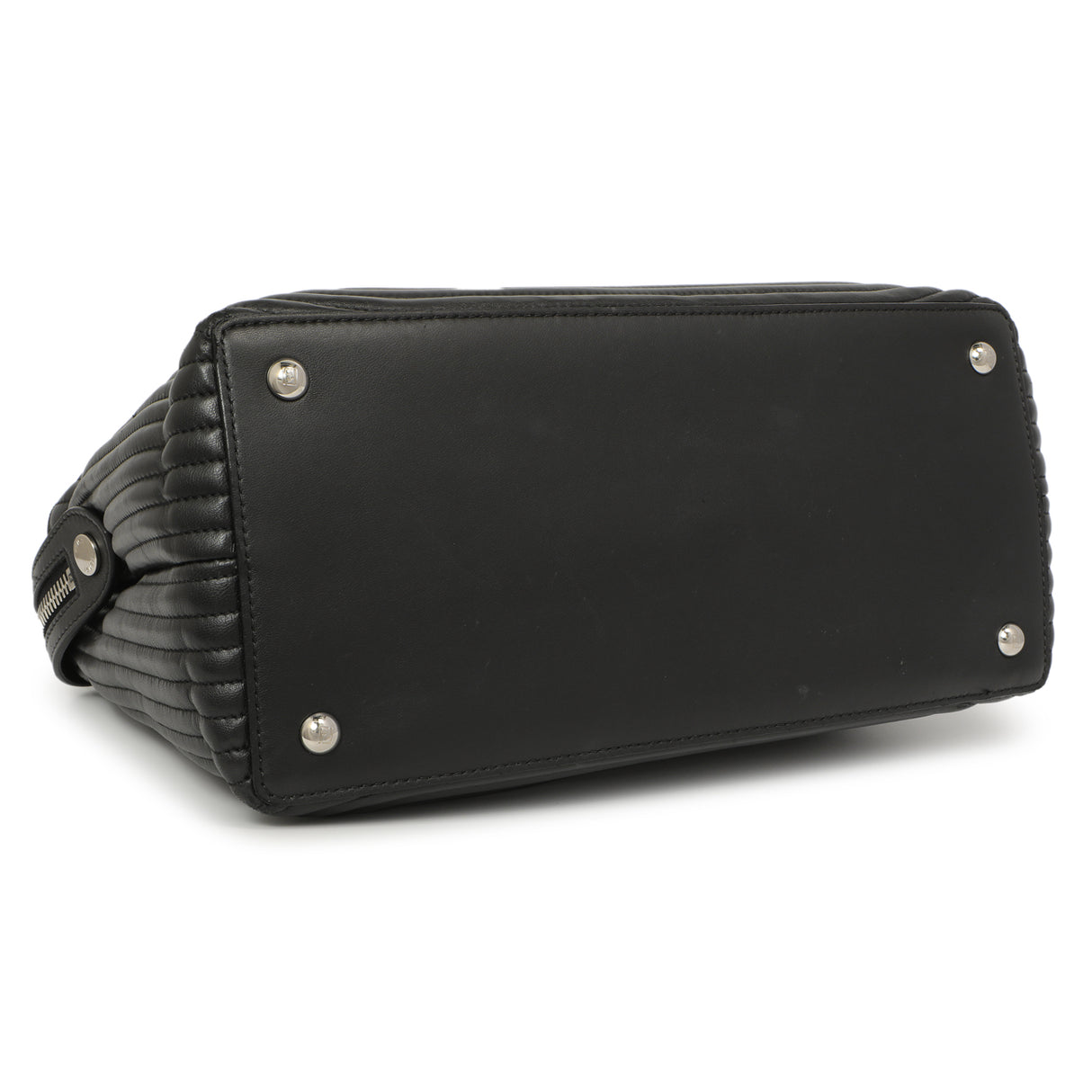 Fendi Black Nappa Trapuntata Medium DotCom Click Chain Satchel Handbags Fendi