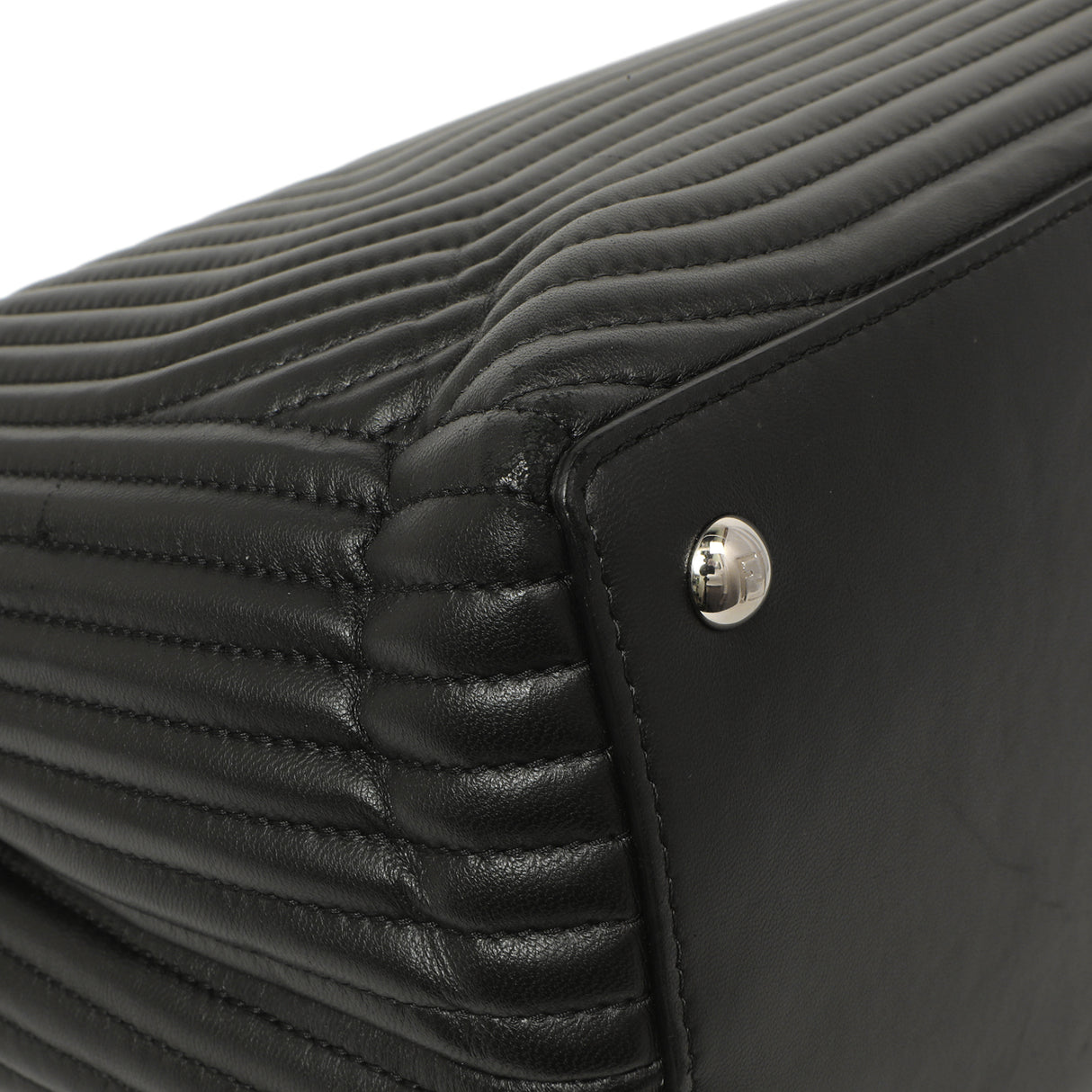 Fendi Black Nappa Trapuntata Medium DotCom Click Chain Satchel Handbags Fendi