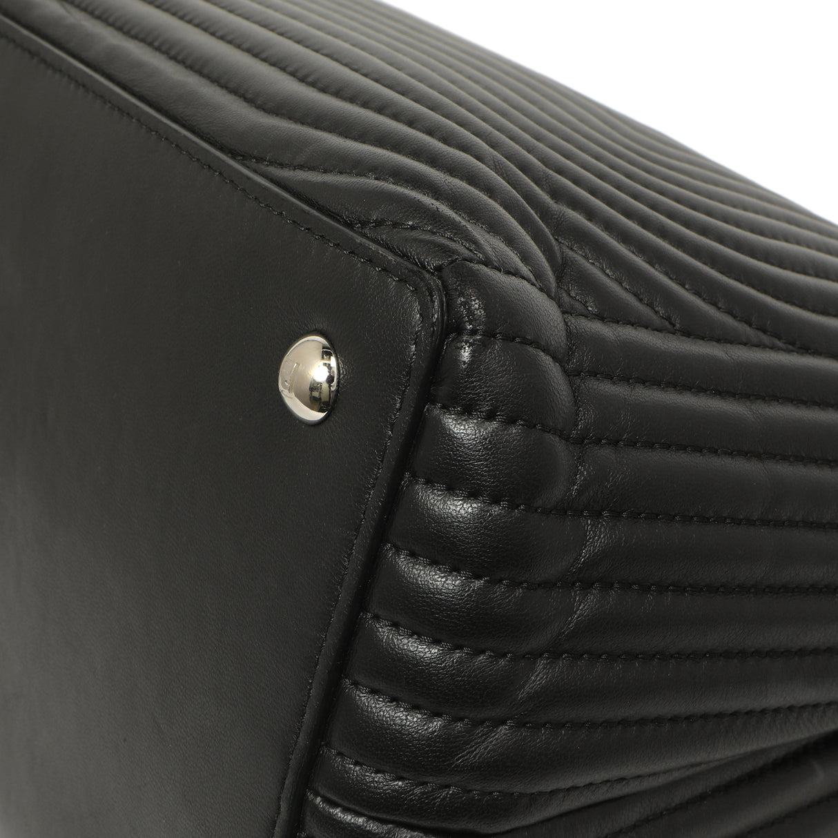 Fendi Black Nappa Trapuntata Medium DotCom Click Chain Satchel Handbags Fendi