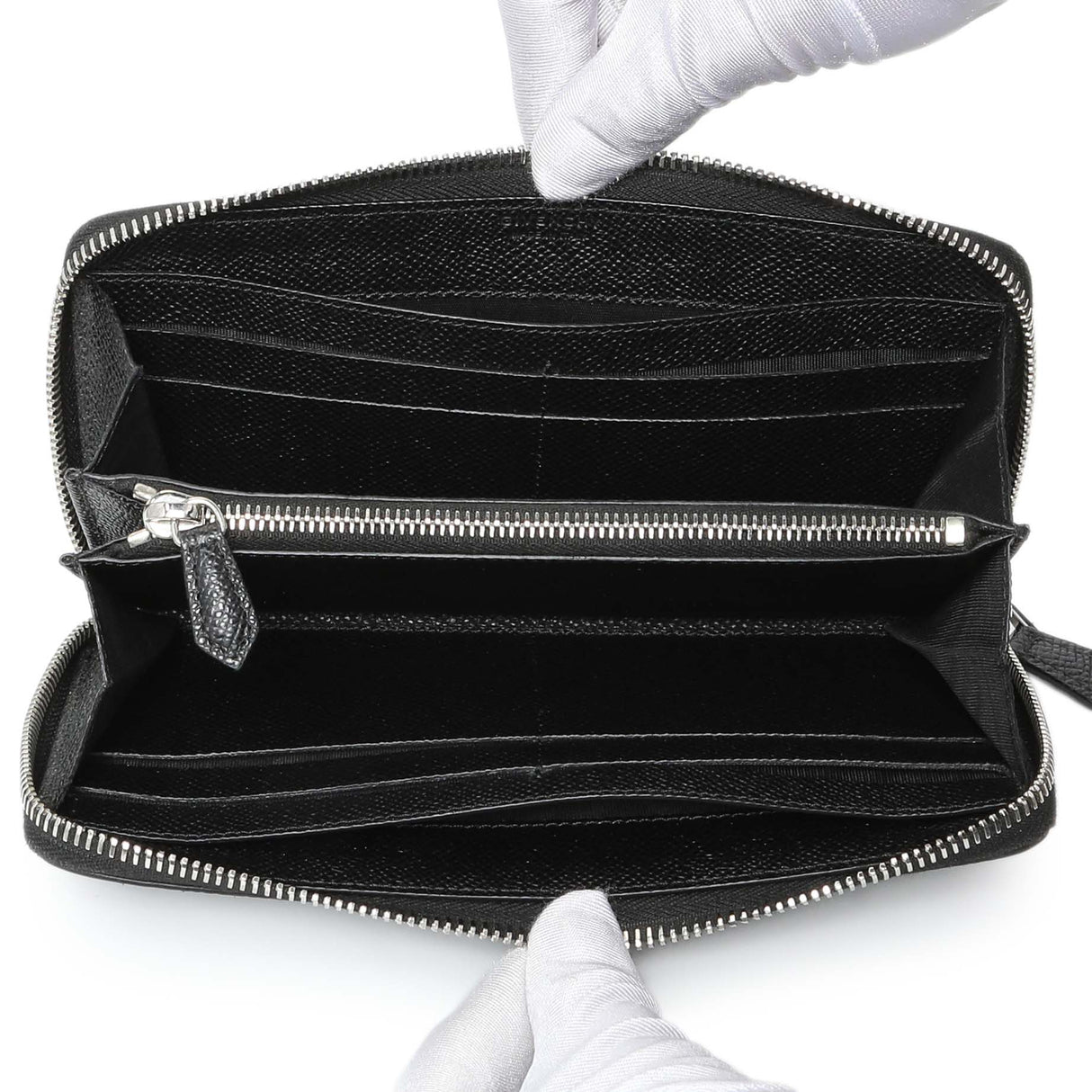 Givenchy Black Calfskin Zip Around Wallet Accessories Givenchy