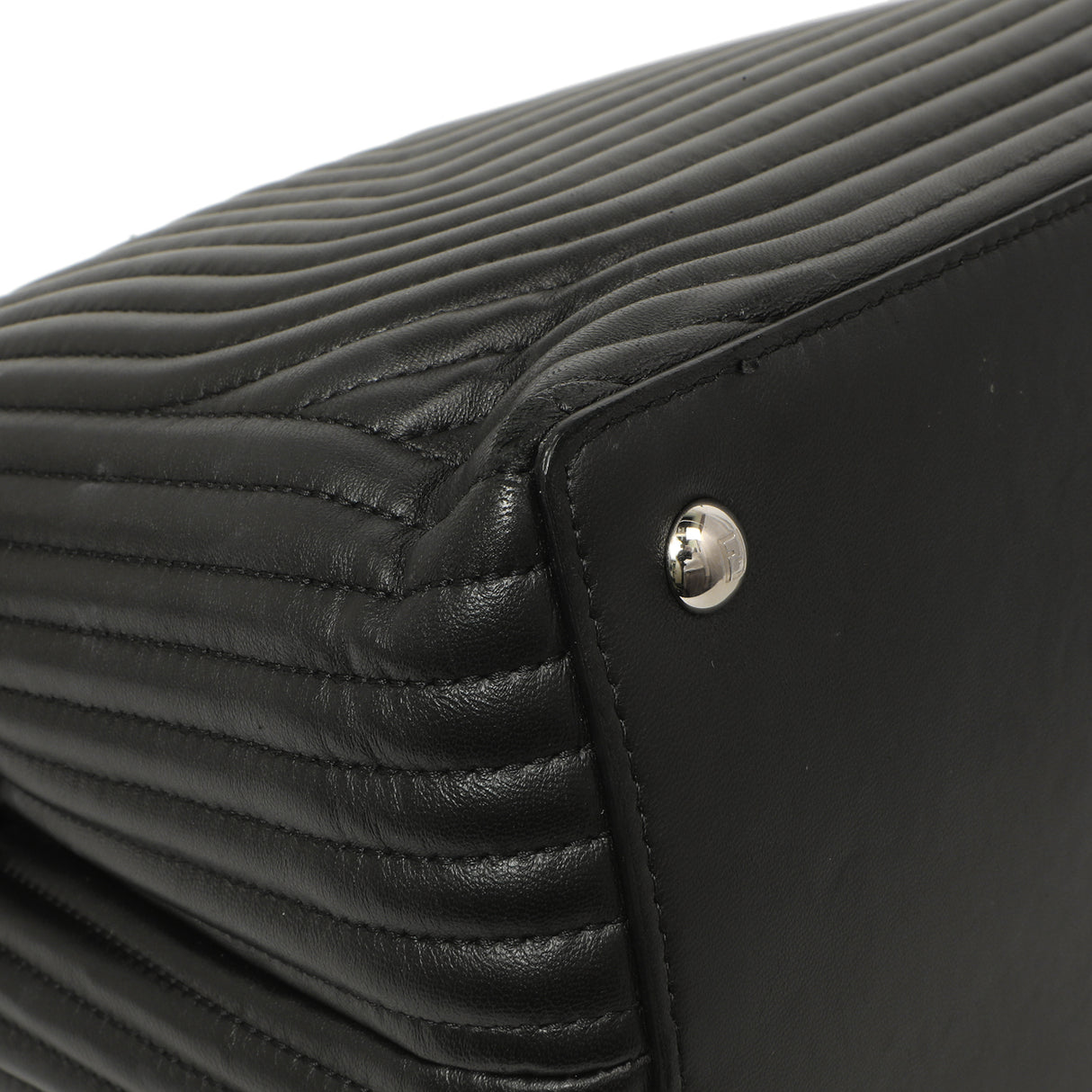 Fendi Black Nappa Trapuntata Medium DotCom Click Chain Satchel Handbags Fendi