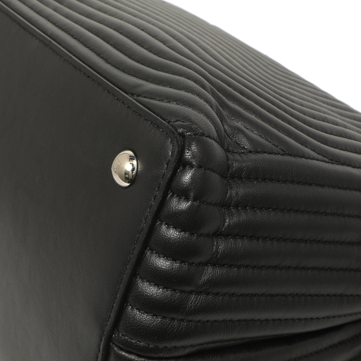 Fendi Black Nappa Trapuntata Medium DotCom Click Chain Satchel Handbags Fendi