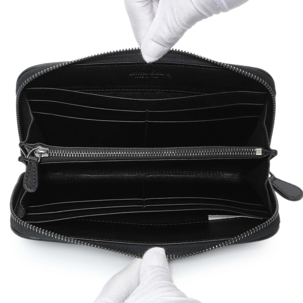 Bottega Veneta Black Nappa Intrecciato Zip Around Wallet Accessories Bottega Veneta