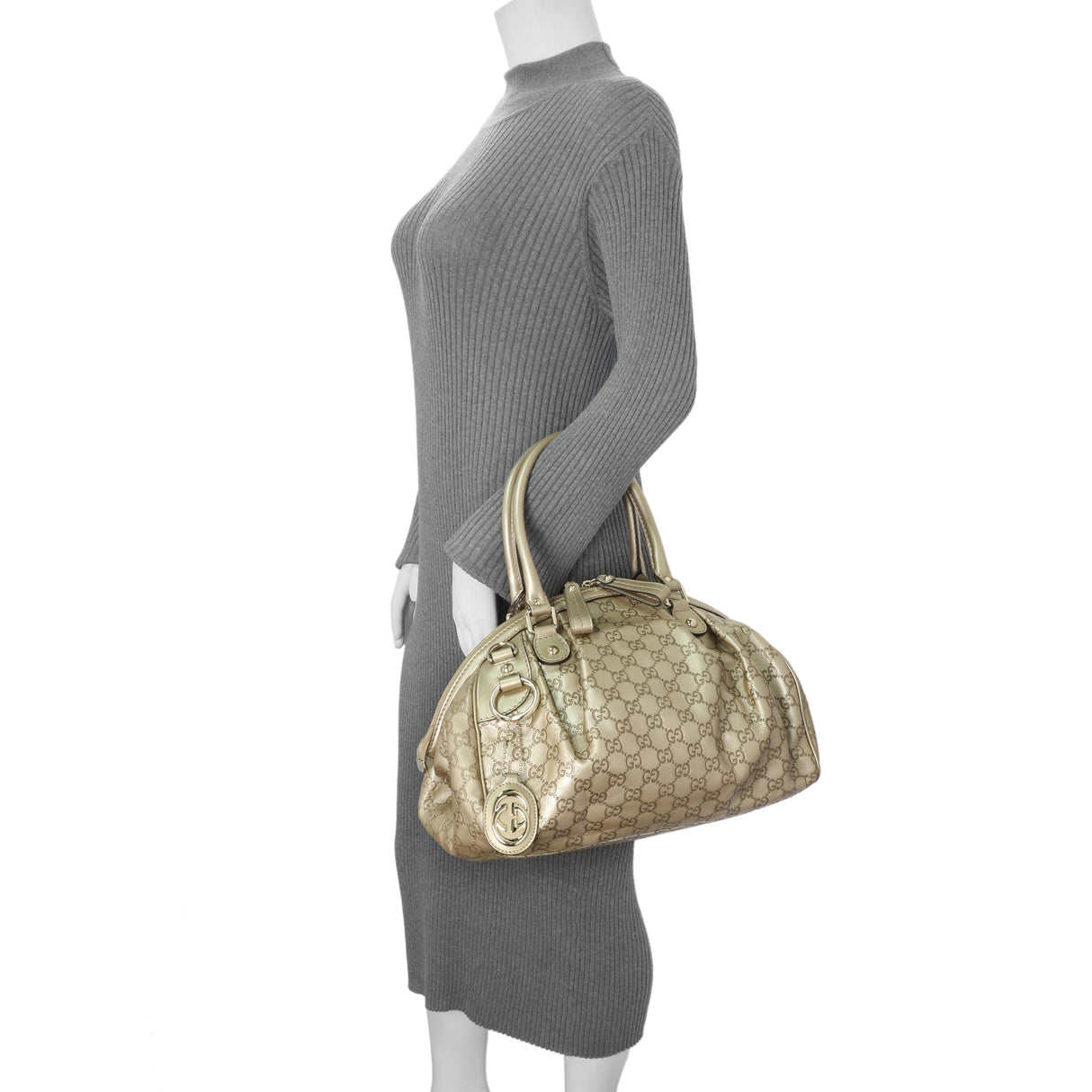 Gucci Gold Guccissima Sukey Boston Bag Handbags Gucci