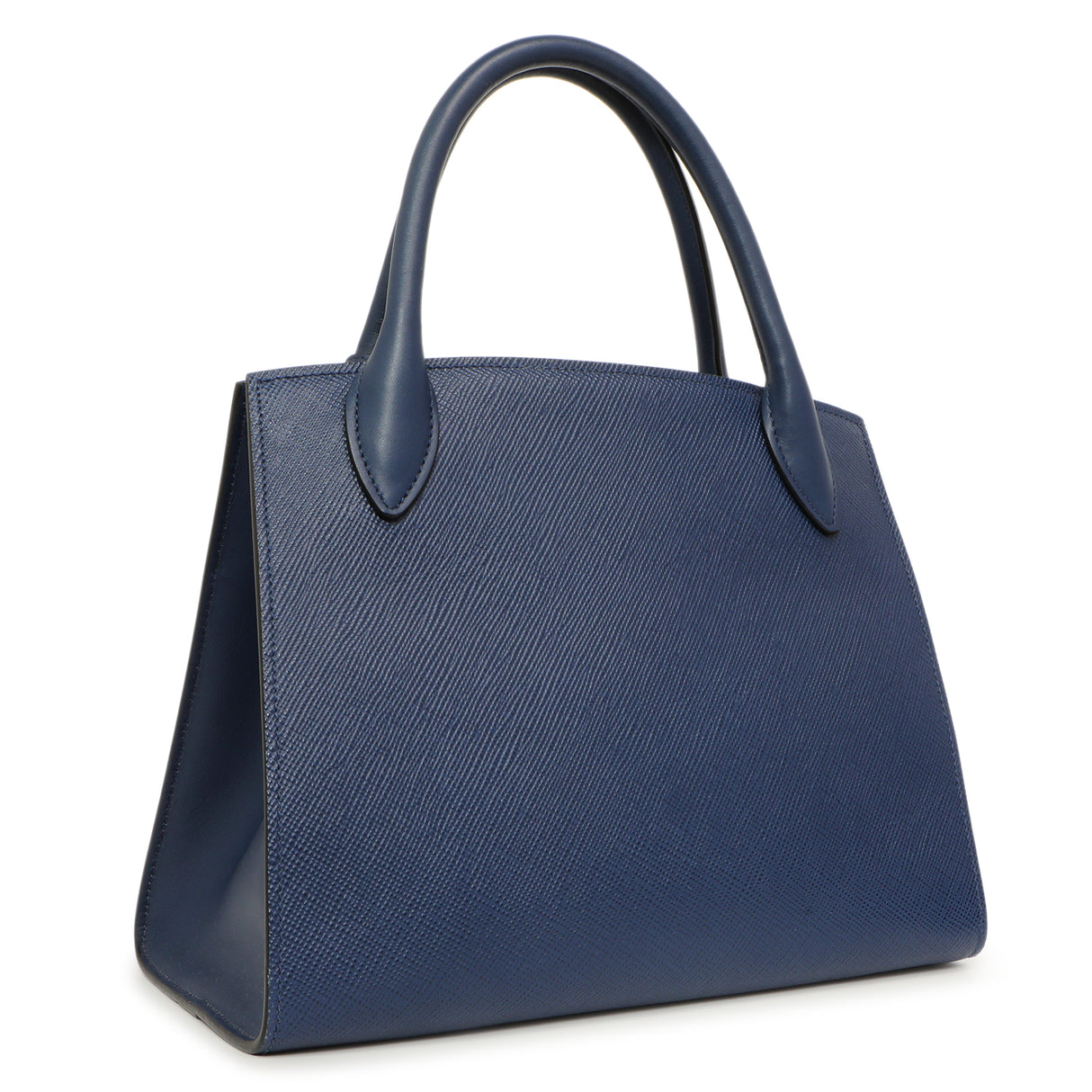 Prada Blue Saffiano Cuir Small Monochrome Top Handle Tote Handbags Prada