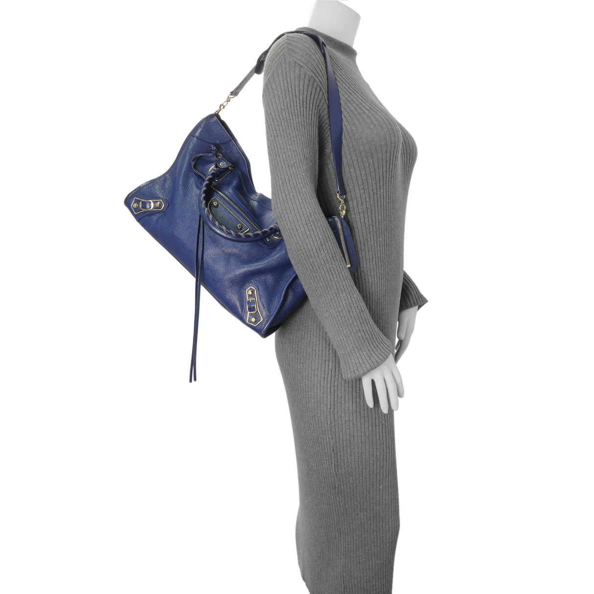 Balenciaga Bleu Nuit Chevre Metallic Edge City Handbags Balenciaga