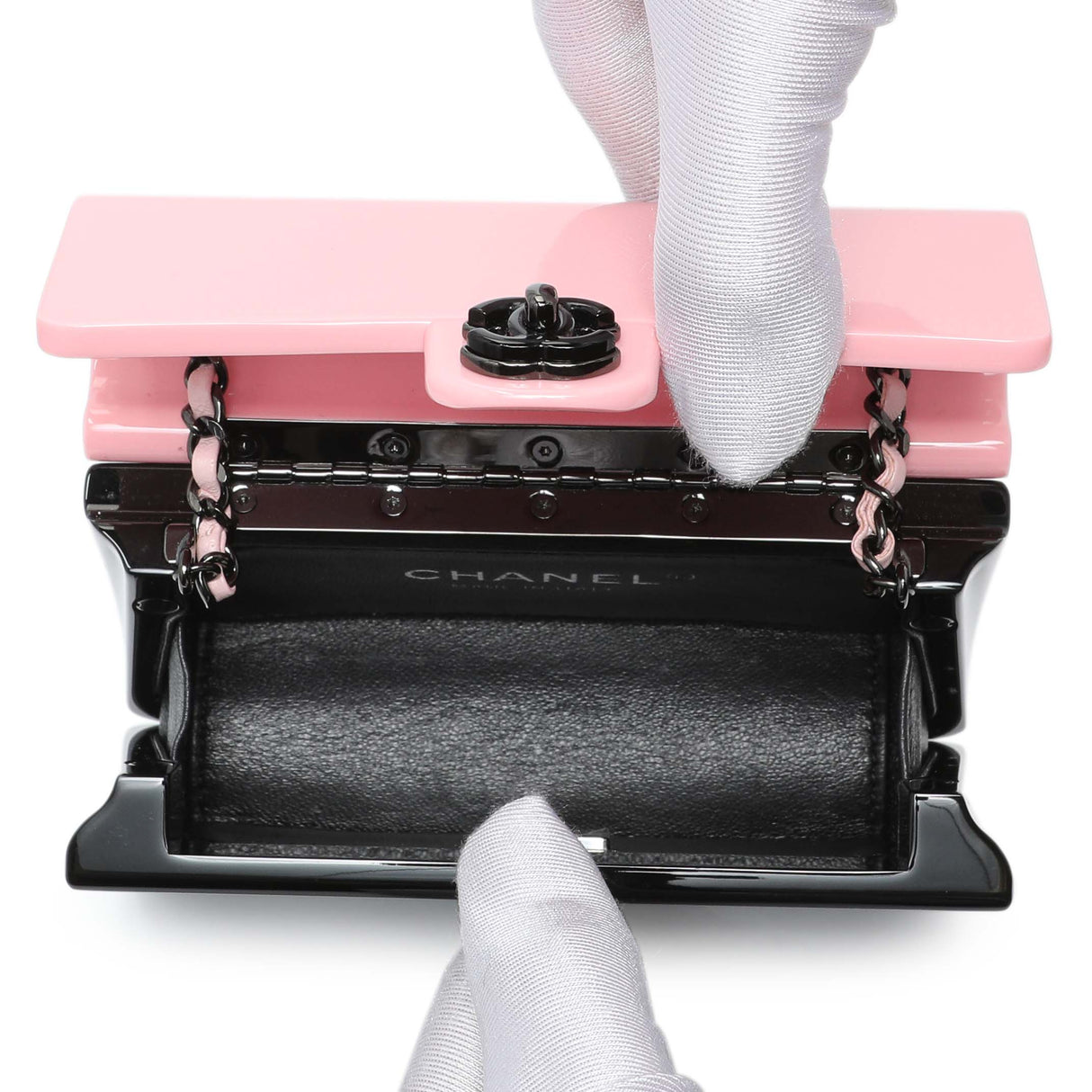 Chanel Black Pink Plexiglass Plexi Coco Bag Handbags Chanel