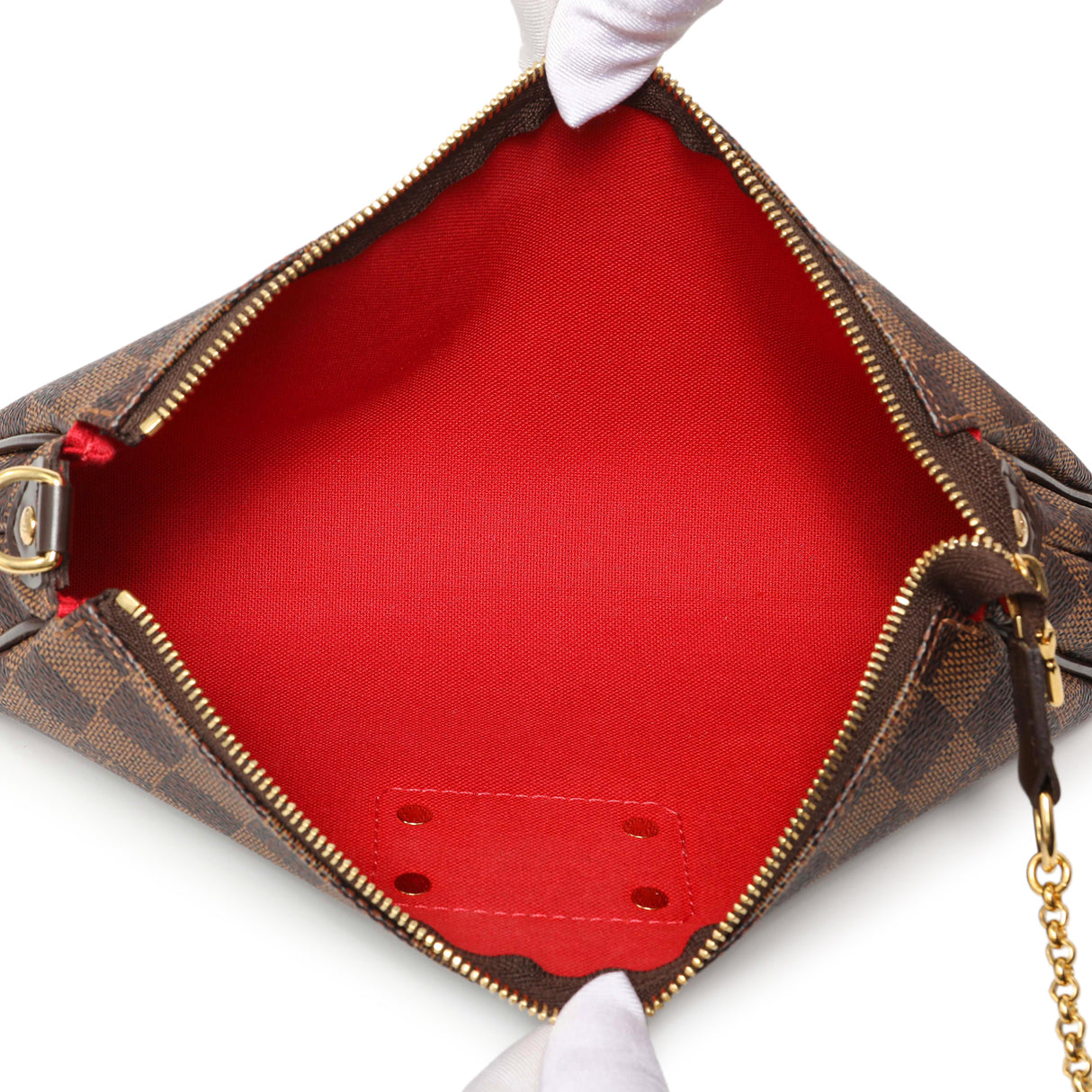 Louis Vuitton Damier Ebene Eva Clutch Handbags Louis Vuitton