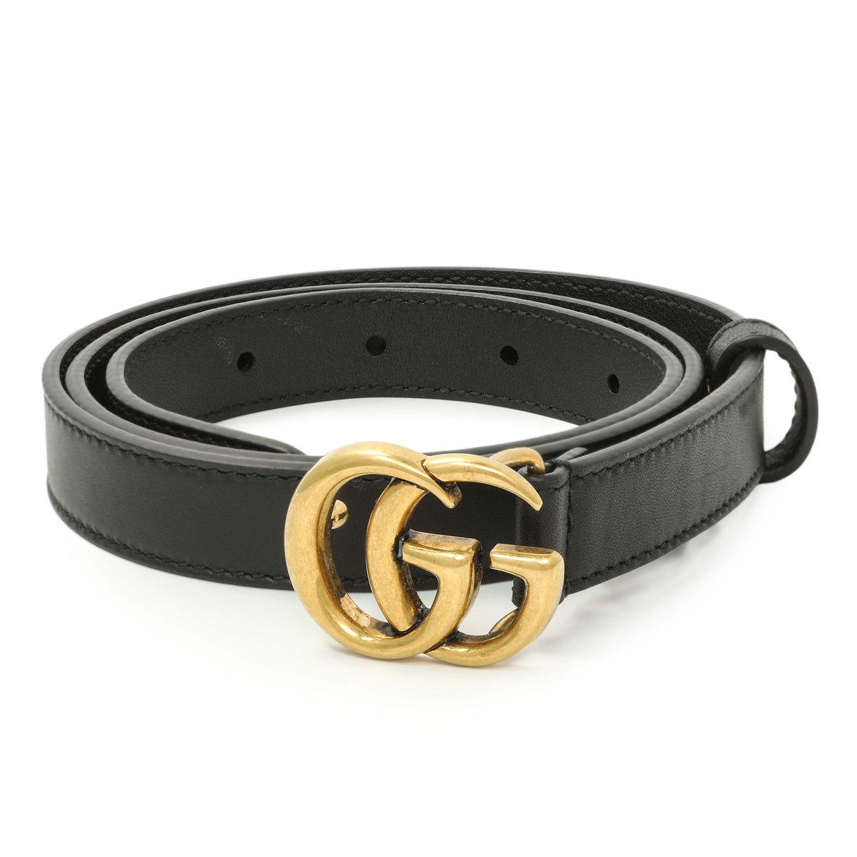 Gucci Black Calfskin Double G 20mm Belt Accessories Gucci