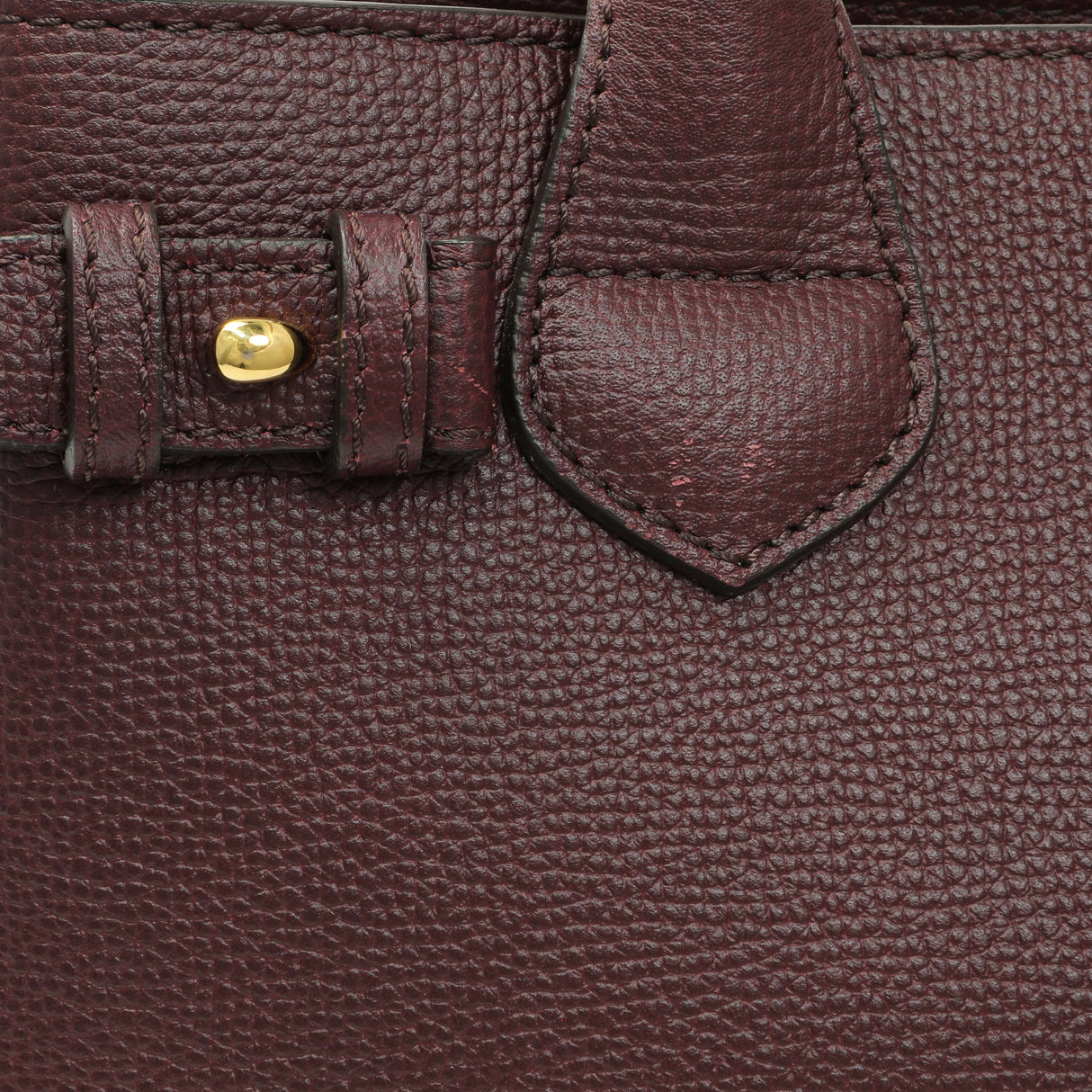 Burberry Burgundy Calfskin House Check Small Banner Tote Handbags Burberry