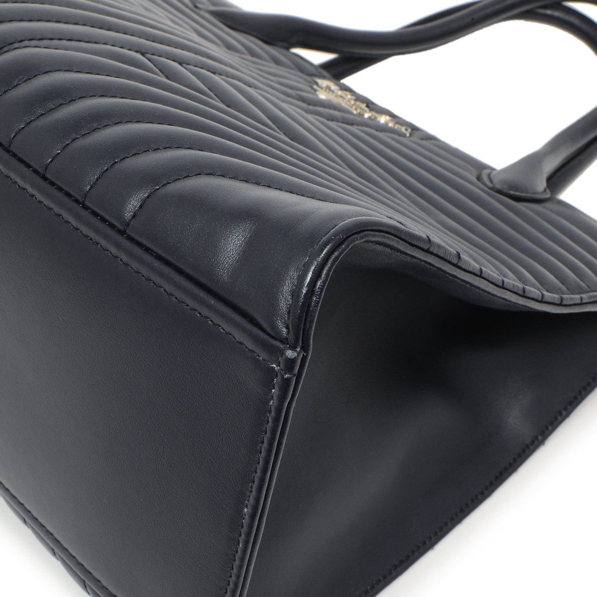 Prada Navy Soft Calfskin Impunture Diagramme Tote Handbags Prada