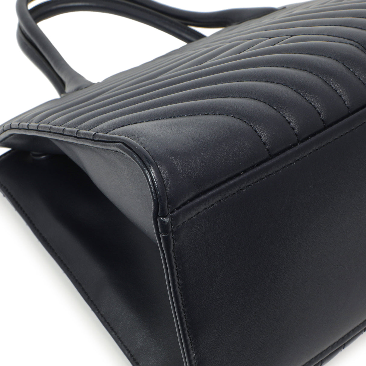 Prada Navy Soft Calfskin Impunture Diagramme Tote Handbags Prada