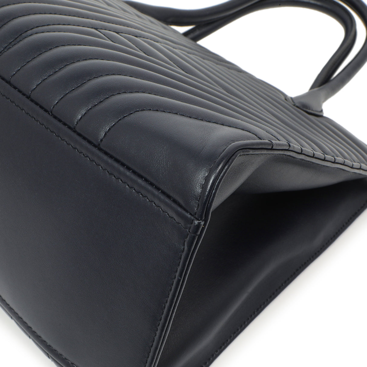 Prada Navy Soft Calfskin Impunture Diagramme Tote Handbags Prada