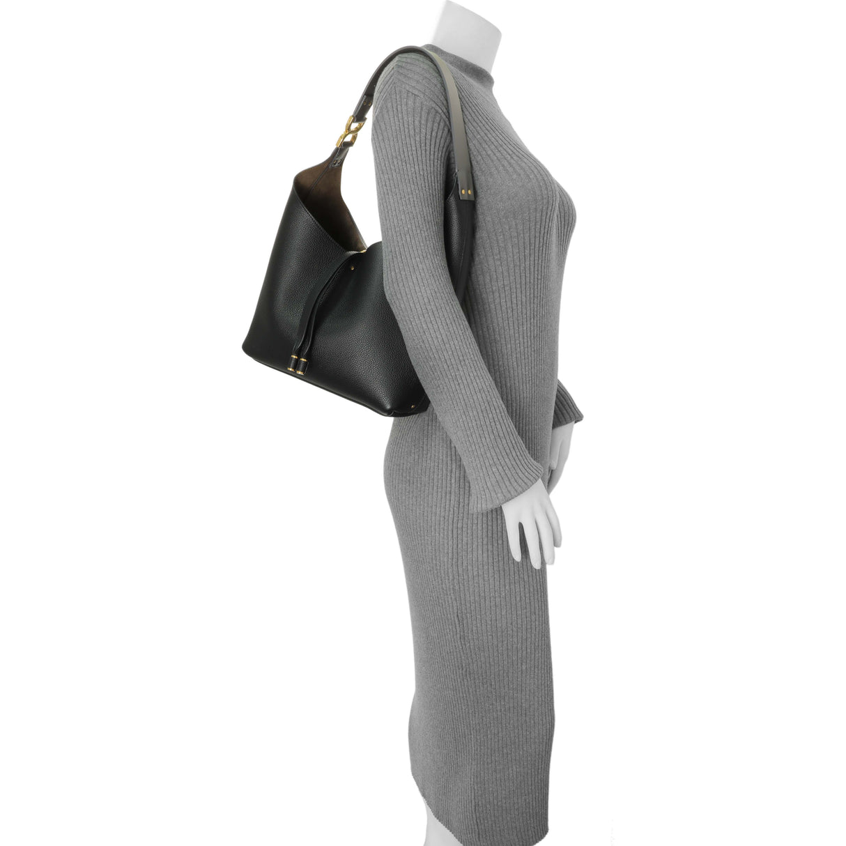 Chloe Black Grained Calfskin Marcie Hobo Handbags Chloe