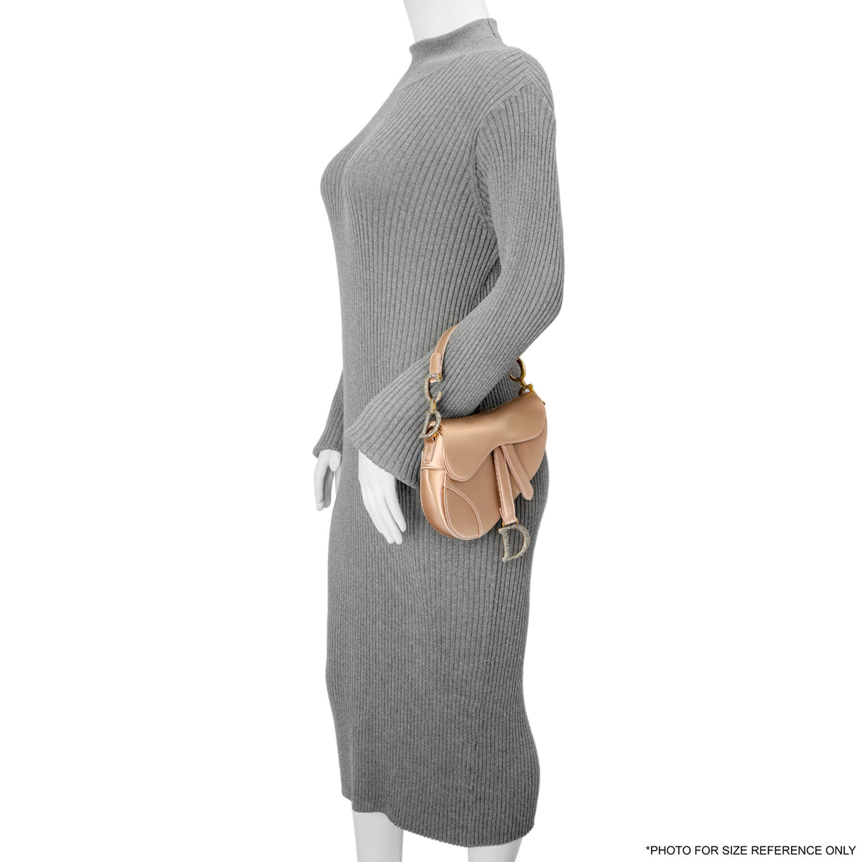 Christian Dior Powder Beige Satin Crystal Mini Saddle Bag Handbags Christian Dior