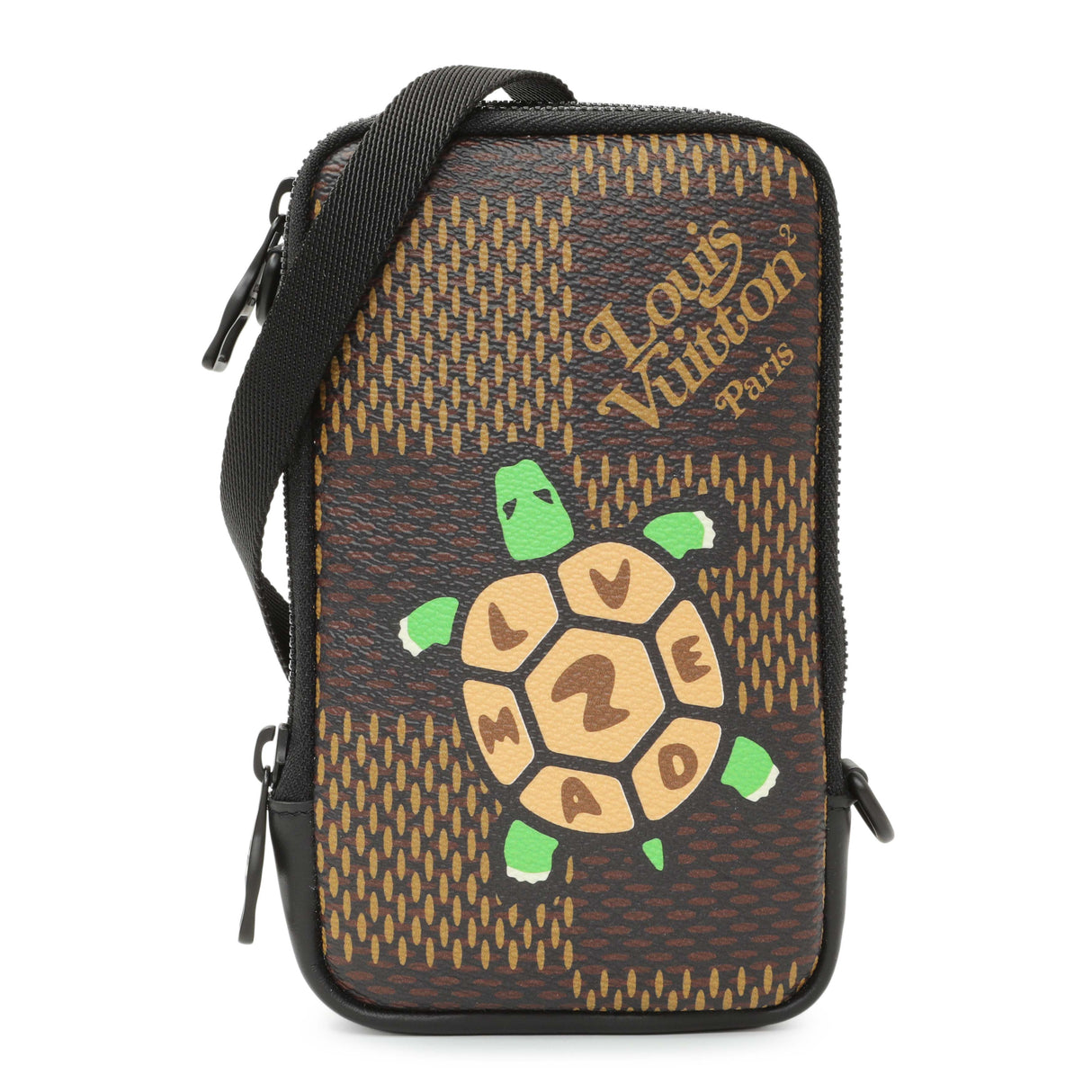 Louis Vuitton x Nigo Giant Damier Ebene Double Phone Pouch Handbags Louis Vuitton