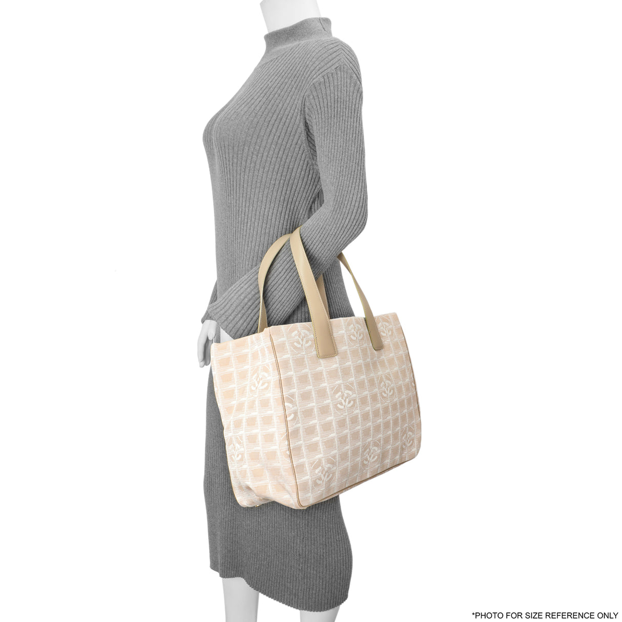 Chanel Beige Nylon Medium Travel Tote Handbags Chanel