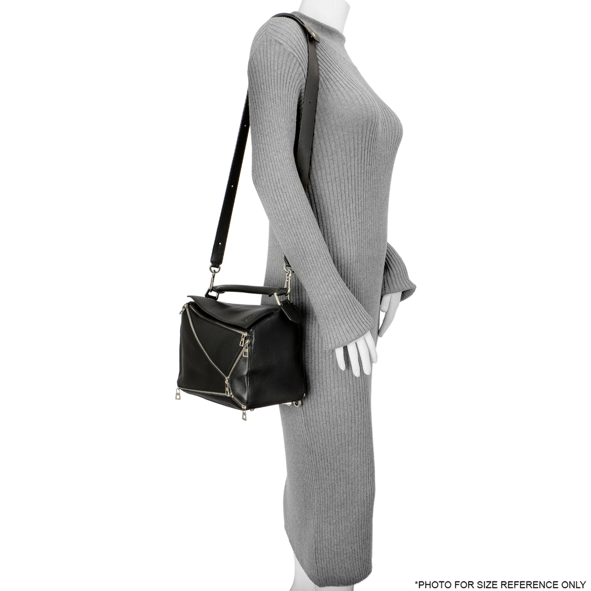 Loewe Black Calfskin Medium Zipper Puzzle Bag Handbags Loewe