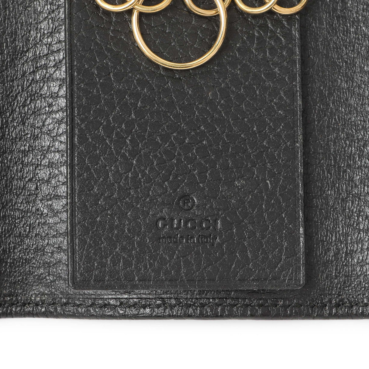 Gucci Black Pebbled Calfskin GG Marmont 6 Key Holder Accessories Gucci