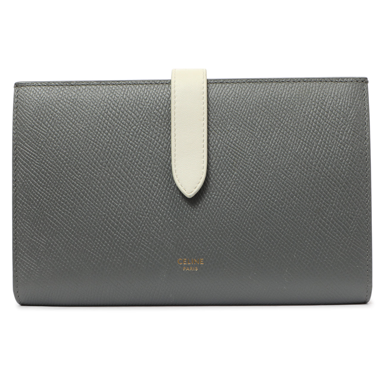 Large strap wallet in grained calfskin hotsell