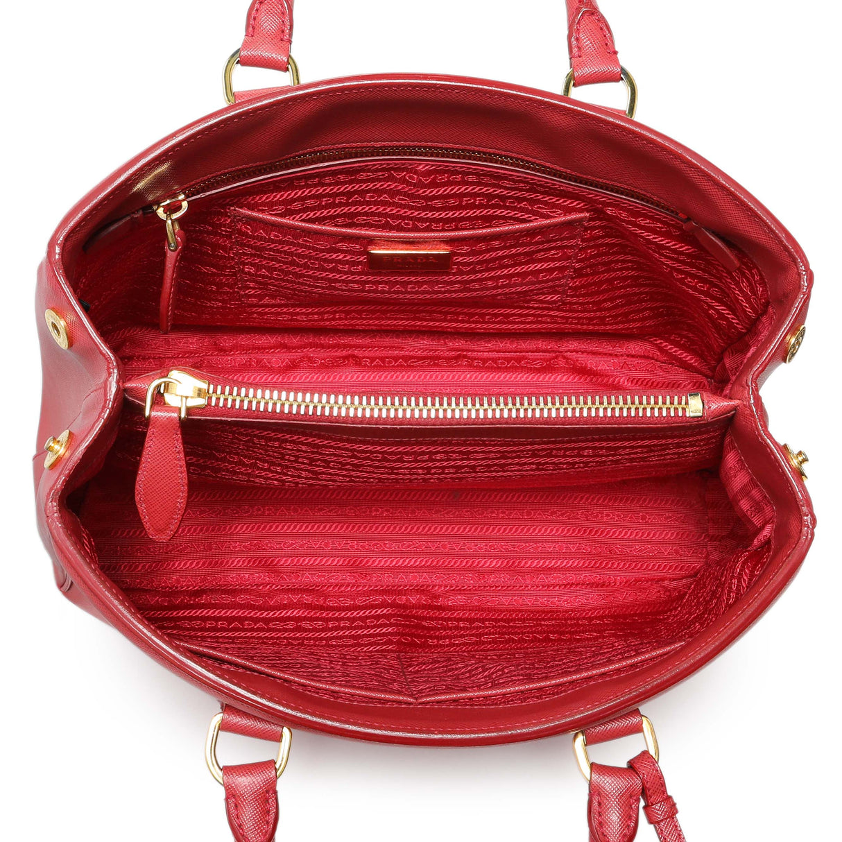 Prada Red Saffiano Lux Parabole Tote Handbags Prada