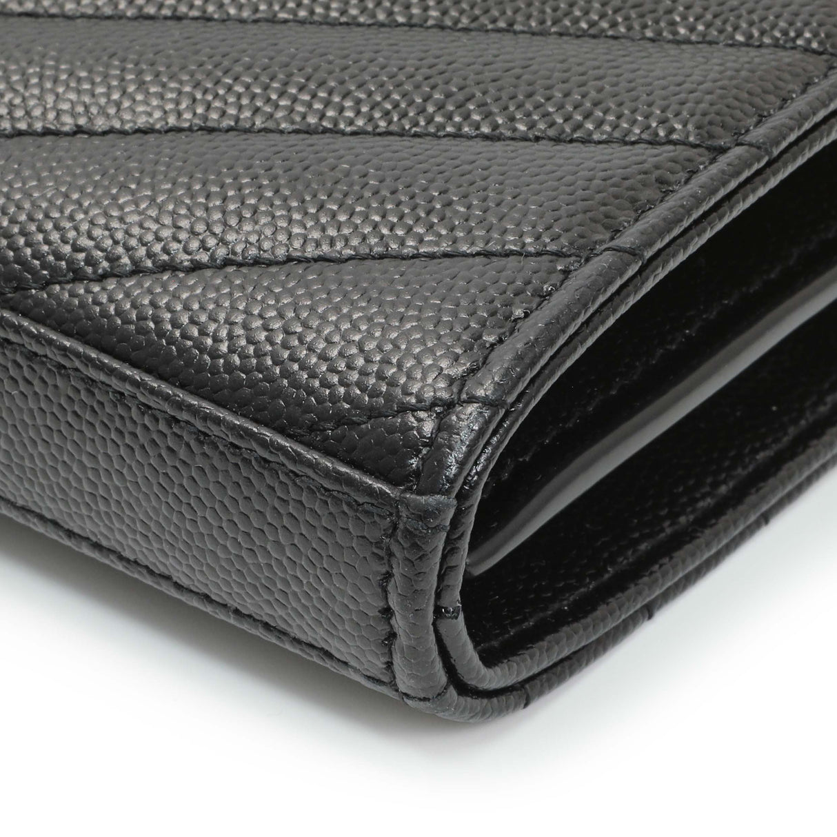 Saint Laurent Grain De Poudre Matelasse Chevron Monogram Chain Wallet Handbags Saint Laurent