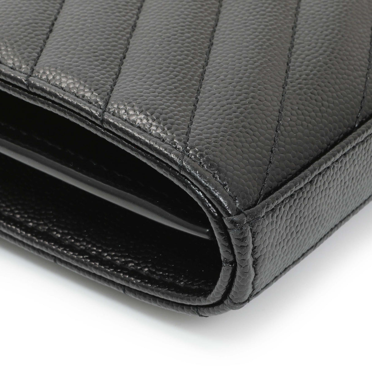 Saint Laurent Grain De Poudre Matelasse Chevron Monogram Chain Wallet Handbags Saint Laurent