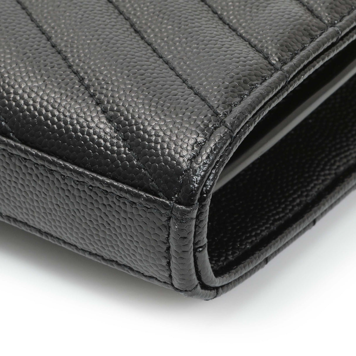 Saint Laurent Grain De Poudre Matelasse Chevron Monogram Chain Wallet Handbags Saint Laurent