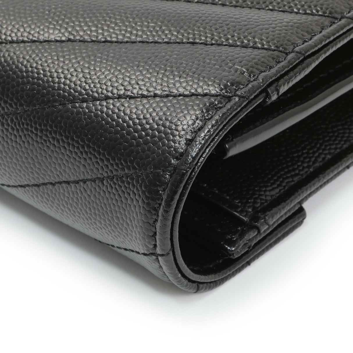 Saint Laurent Grain De Poudre Matelasse Chevron Monogram Chain Wallet Handbags Saint Laurent