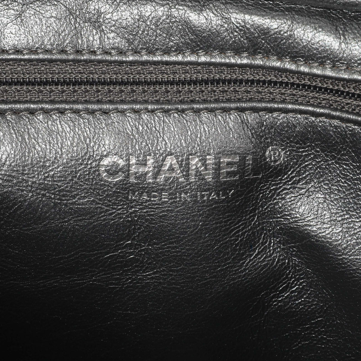 Chanel Dark Silver Metallic Quilted Aged Calfskin Small Reissue Camera Case Handbags Chanel